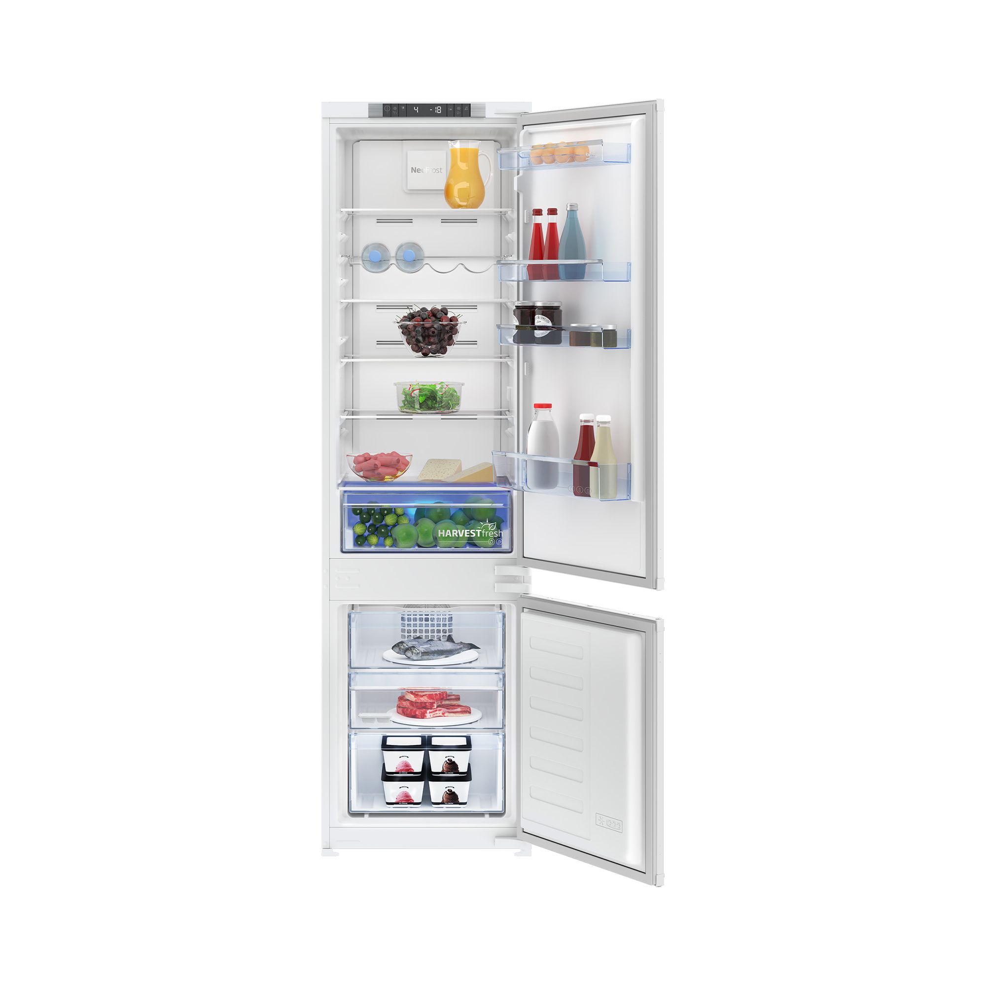 Beko BCND4V973 70:30 Traditional Integrated Frost free Fridge freezer