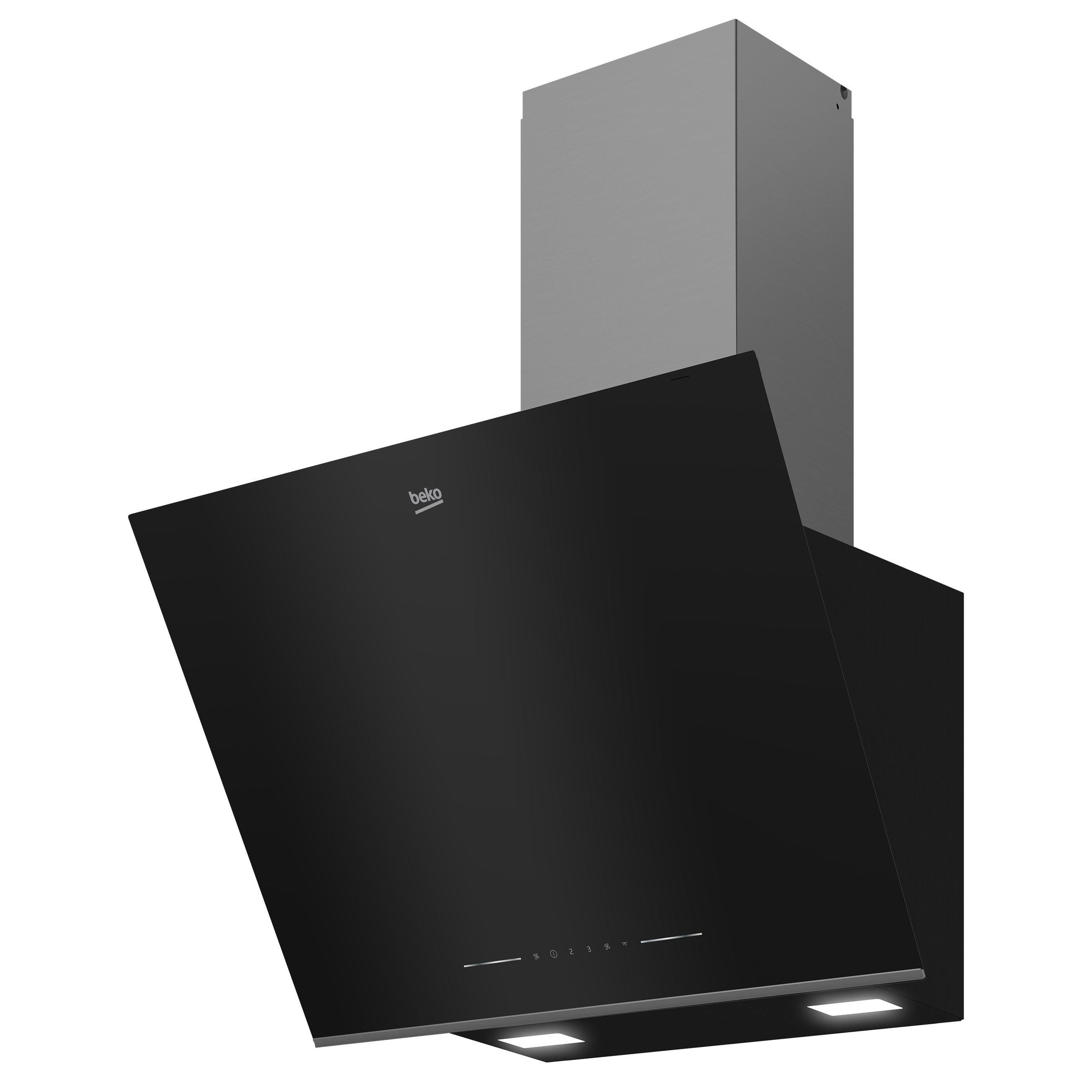 Black angled deals cooker hood