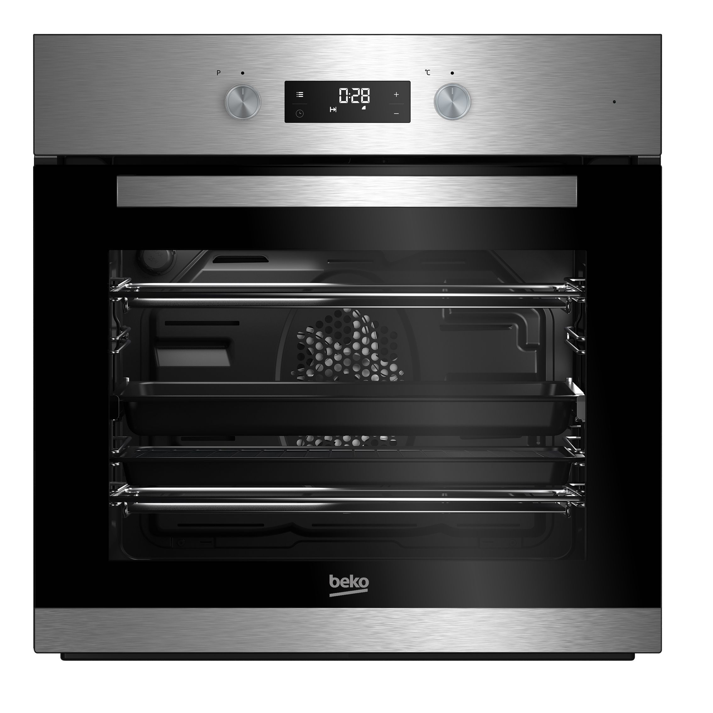 Beko BQM22301XC Built-in Single Multifunction Oven - Black & stainless steel