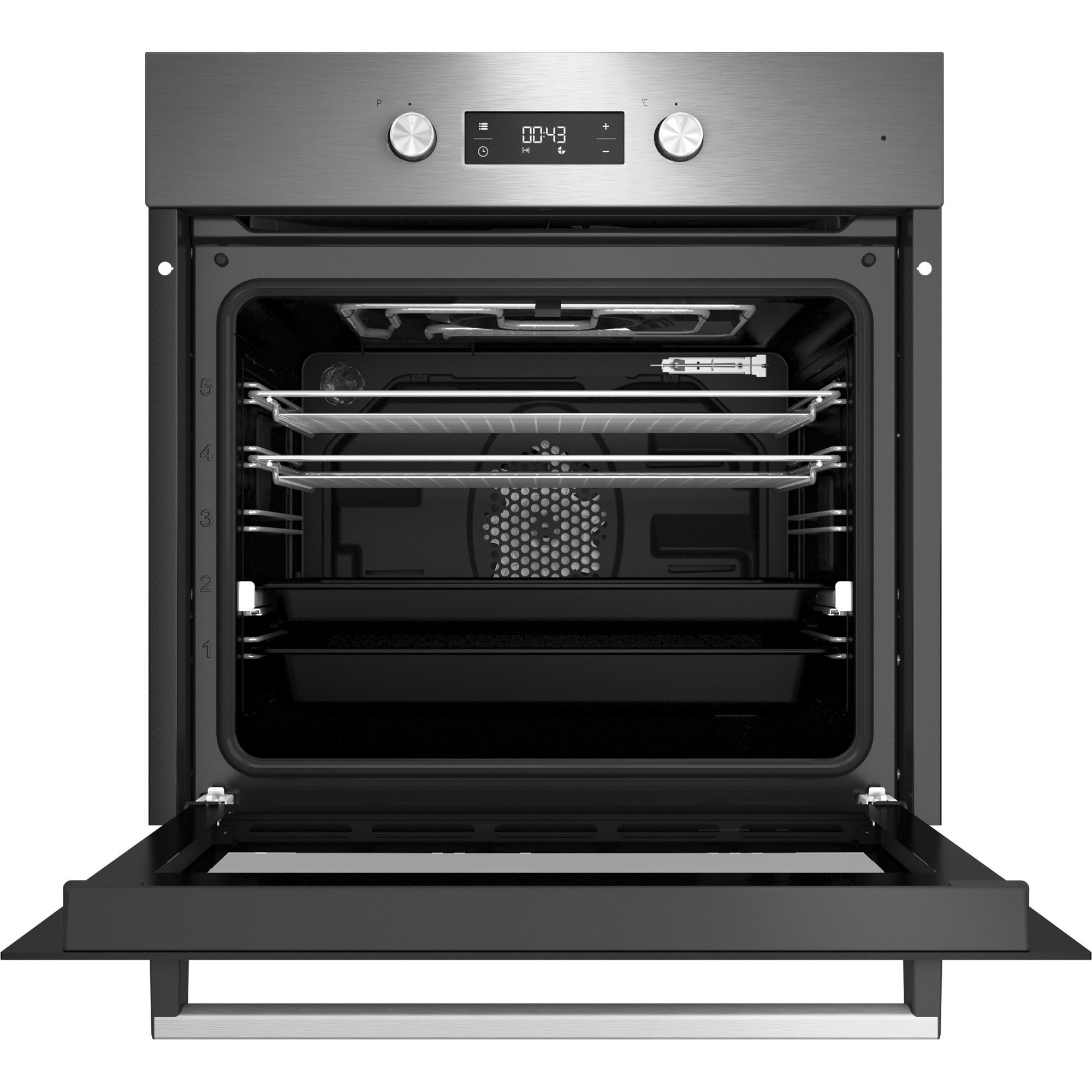 Beko BQM22301XC Built-in Single Multifunction Oven - Black & stainless steel