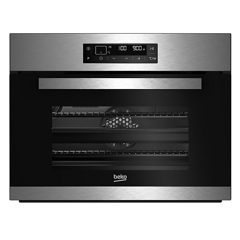 rough Maladroit handicap Beko BQW12400X Black & stainless steel Built-in Electric Compact  Multifunction Oven | DIY at B&Q