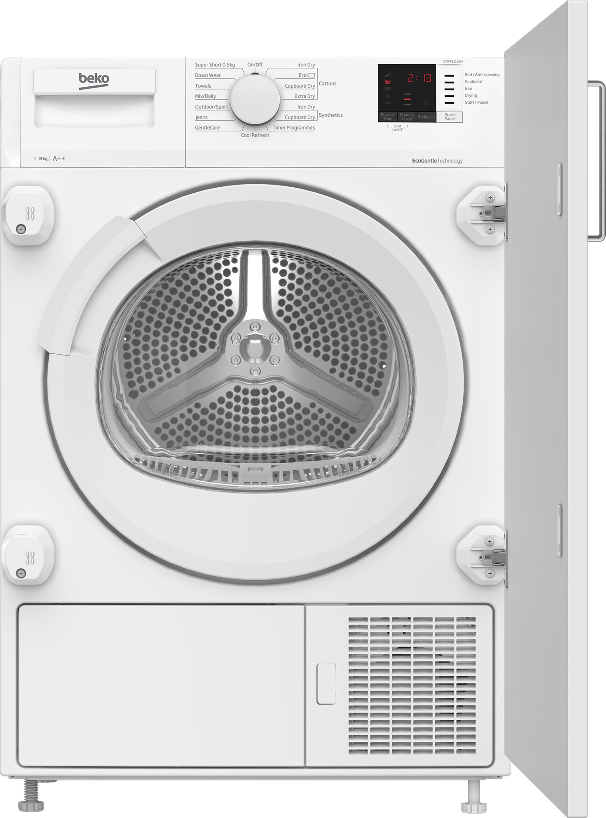 Beko DTIKP81131W 8kg Built-in Heat pump Tumble dryer - White