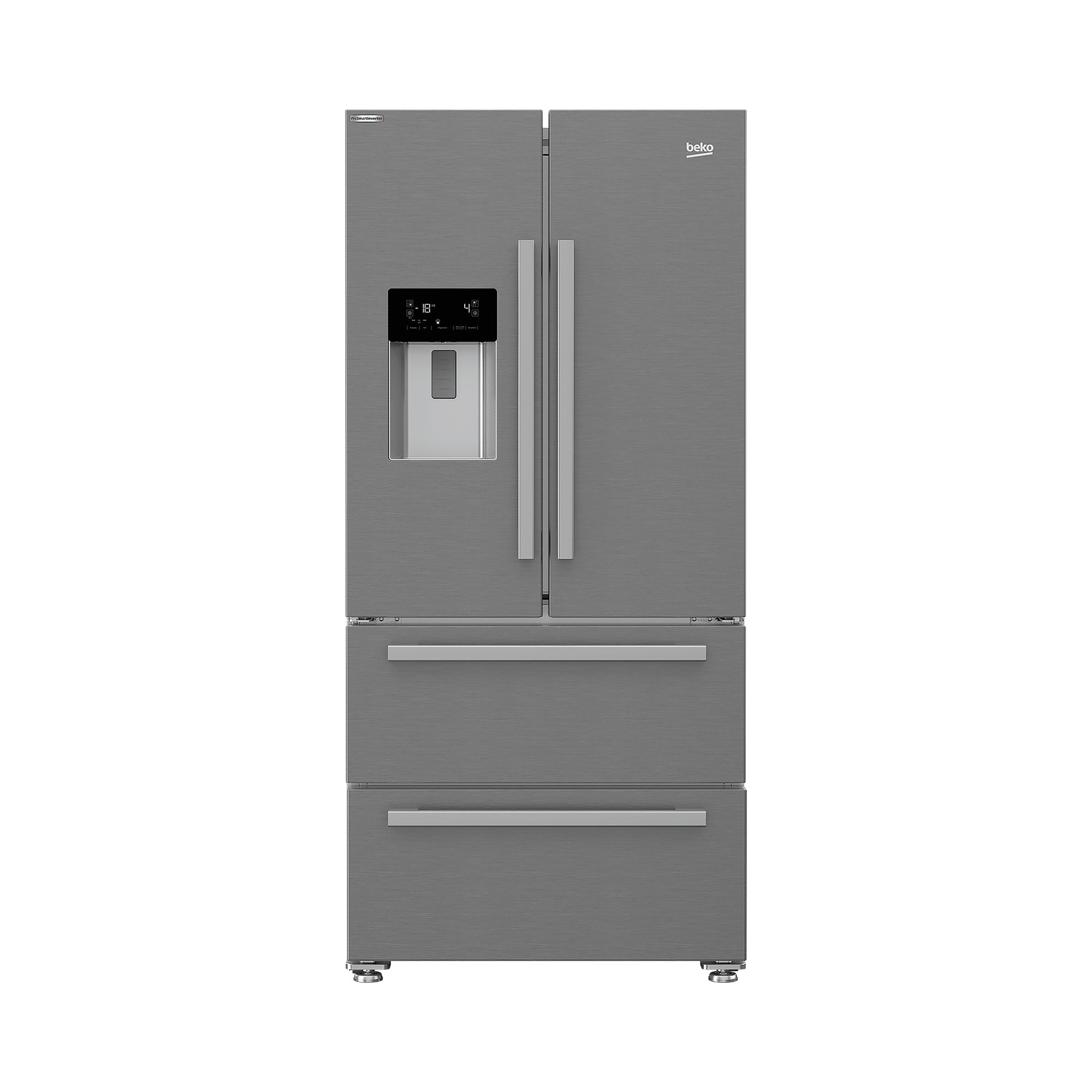 Beko GNE360520DX American style Freestanding Frost free Fridge freezer - Stainless steel effect