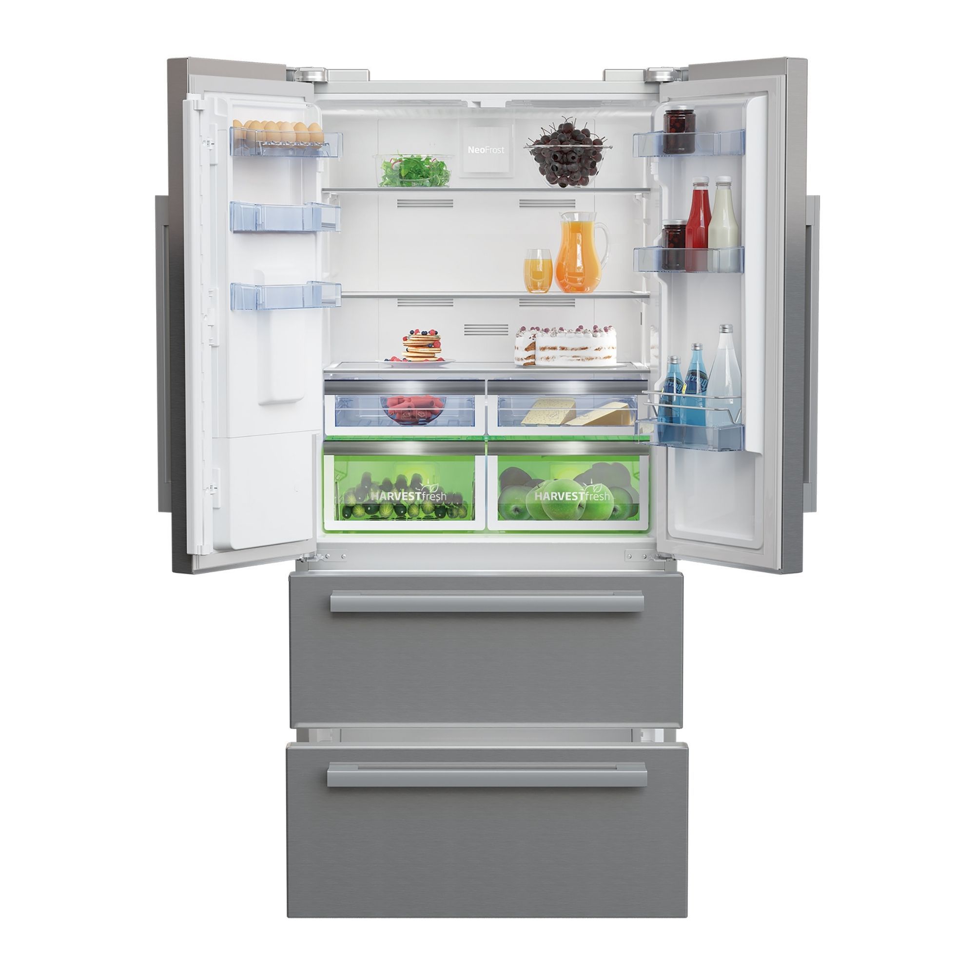 Beko GNE360520DX American style Freestanding Frost free Fridge freezer - Stainless steel effect
