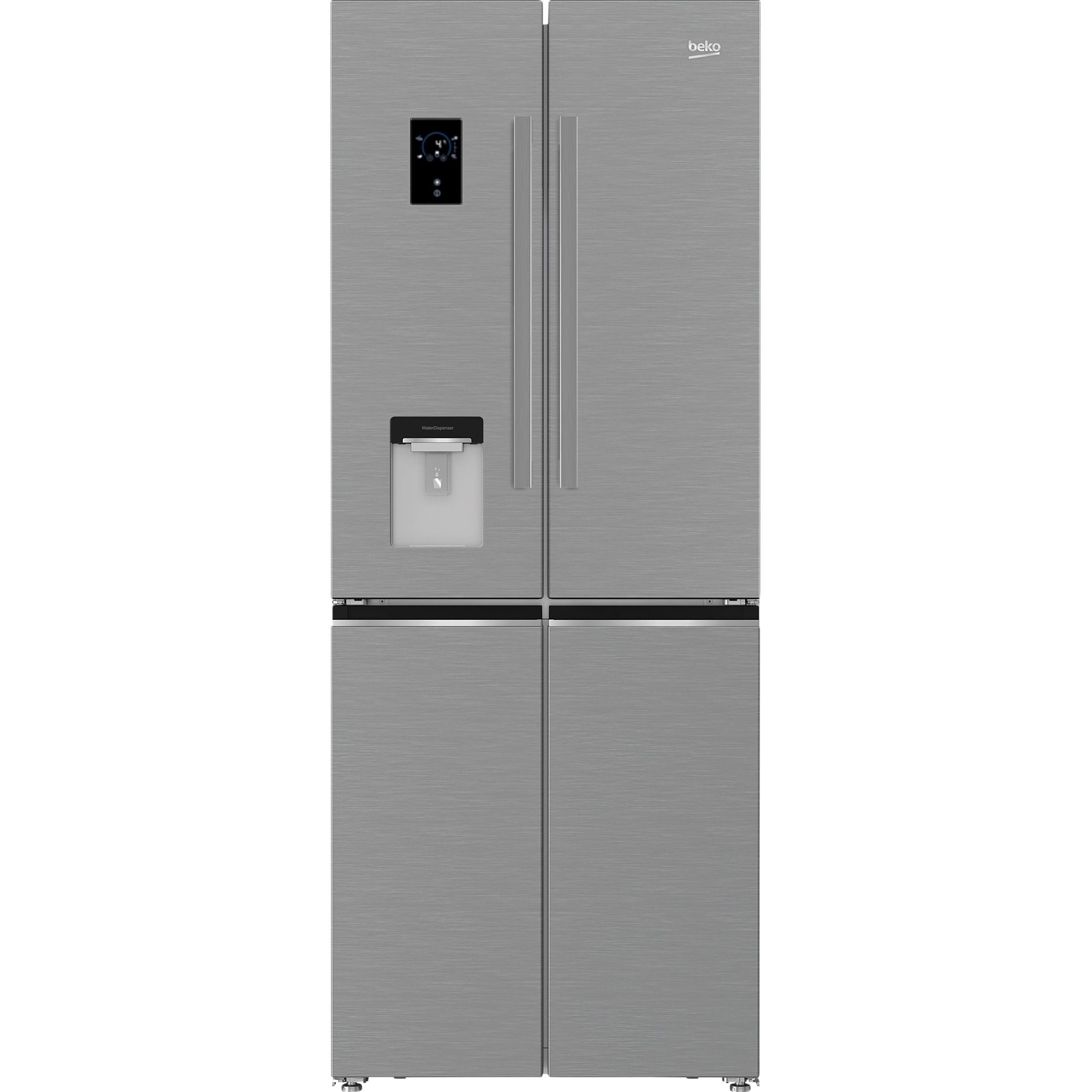 Beko GNE480E20FDZX American style Freestanding Defrosting Fridge freezer - Silver stainless steel effect