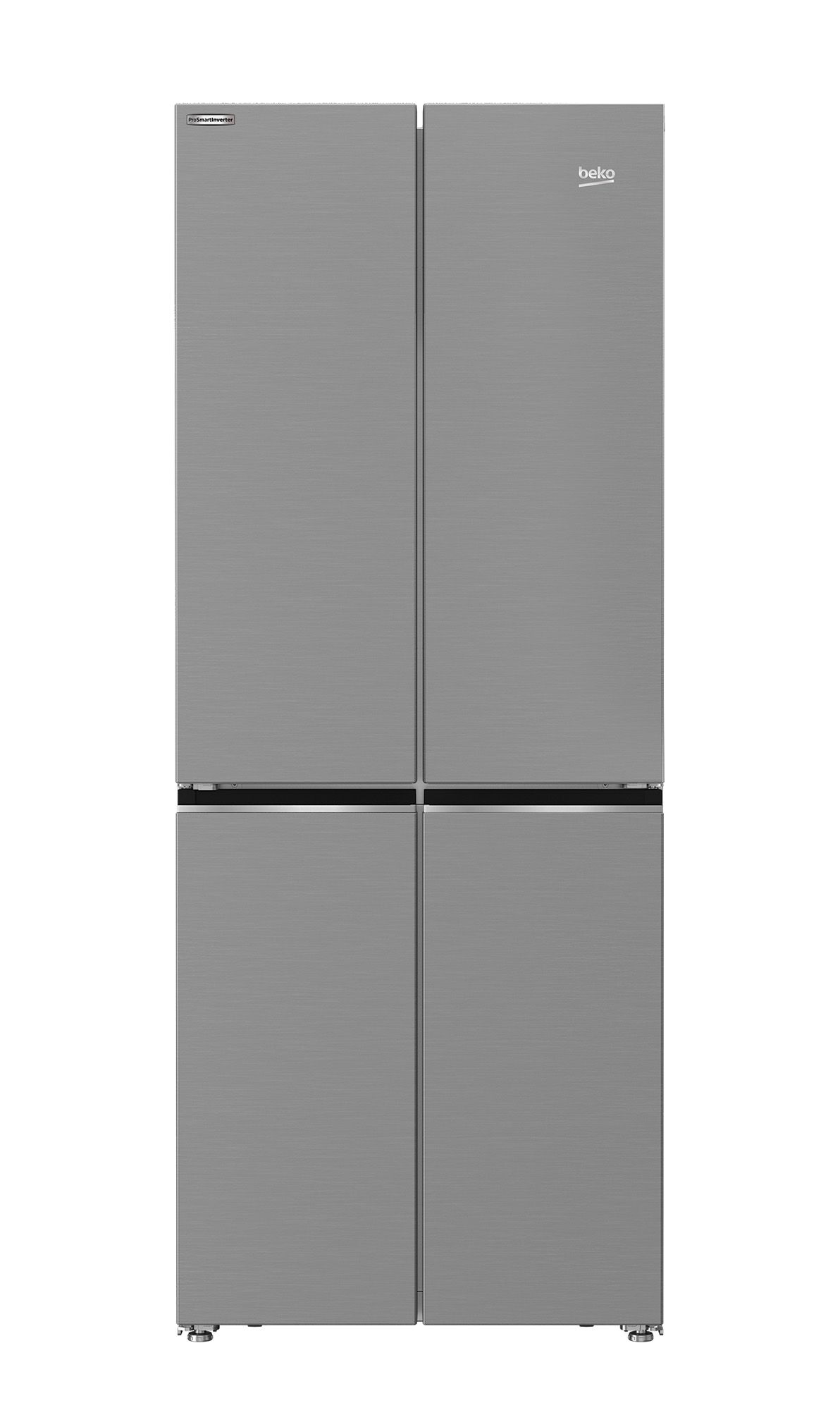 Beko GNE480IC3VPX American style Freestanding Frost free Fridge freezer - Matt brushed steel