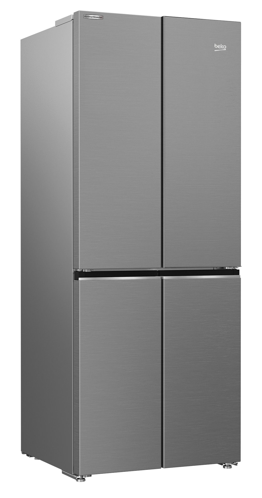 Beko GNE480IC3VPX American style Freestanding Frost free Fridge freezer - Matt brushed steel