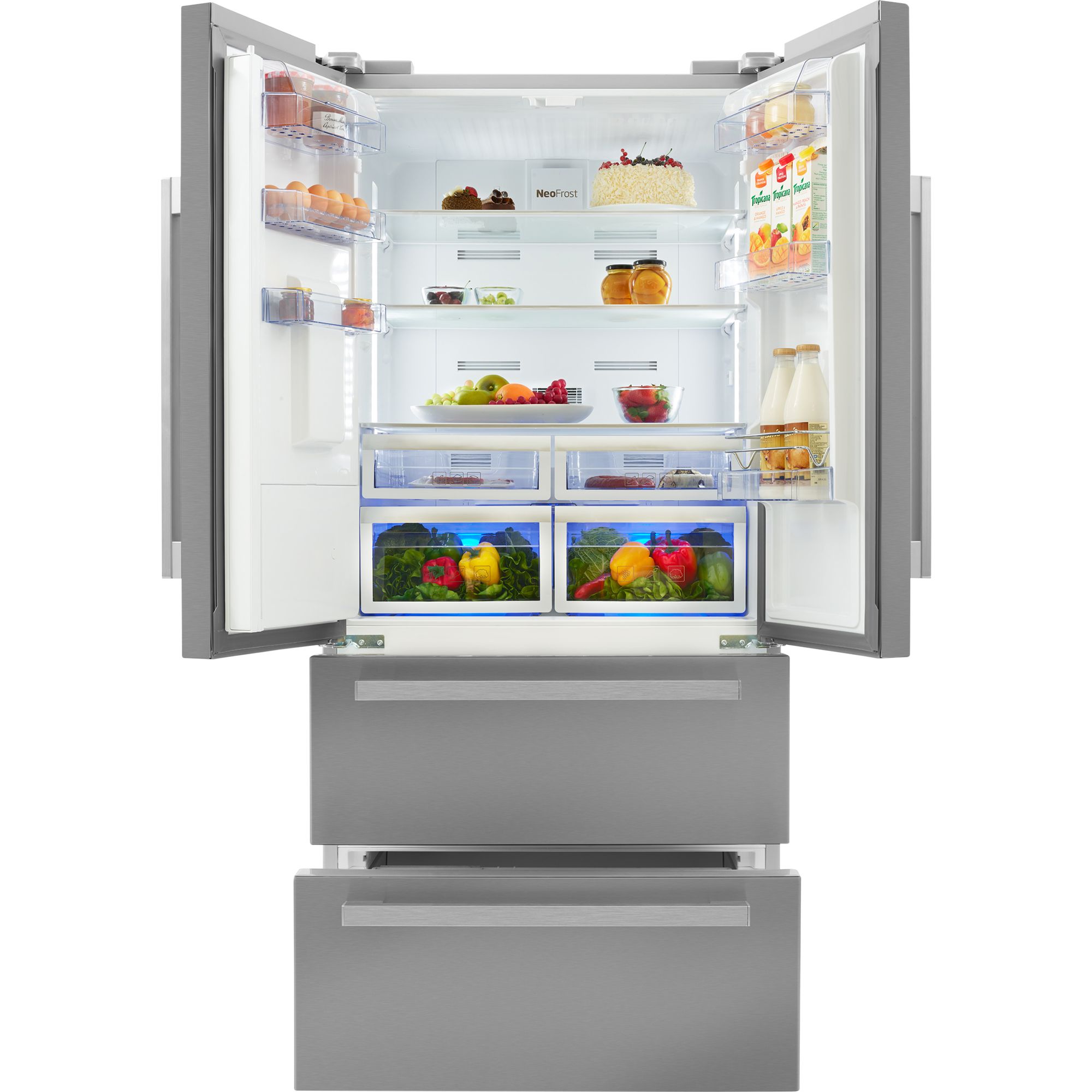 Beko Gne60520dx American Style Silver Freestanding Fridge Freezer Diy At B Q