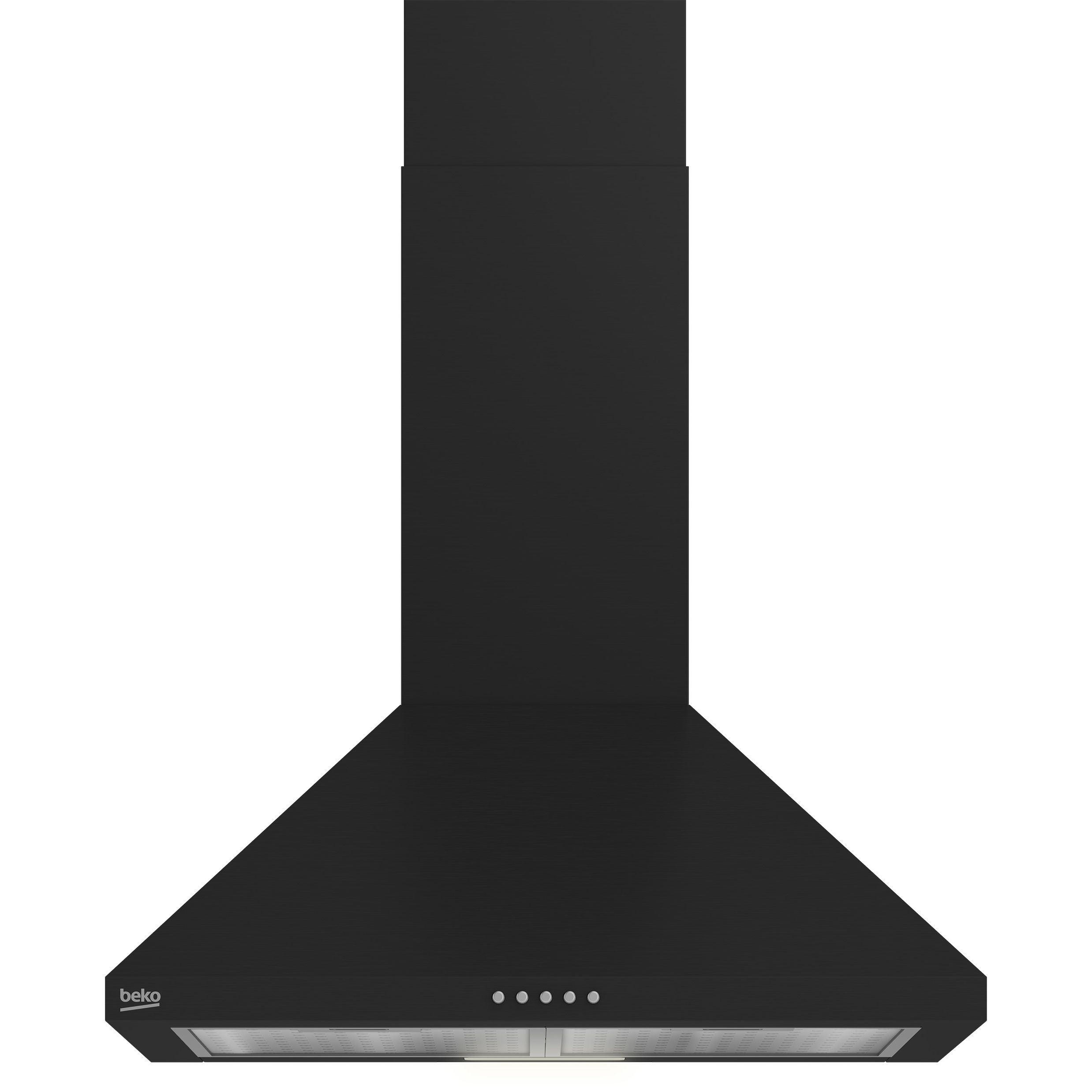 Beko HCP61422BH Stainless steel Chimney Cooker hood (W)59.8cm - Black