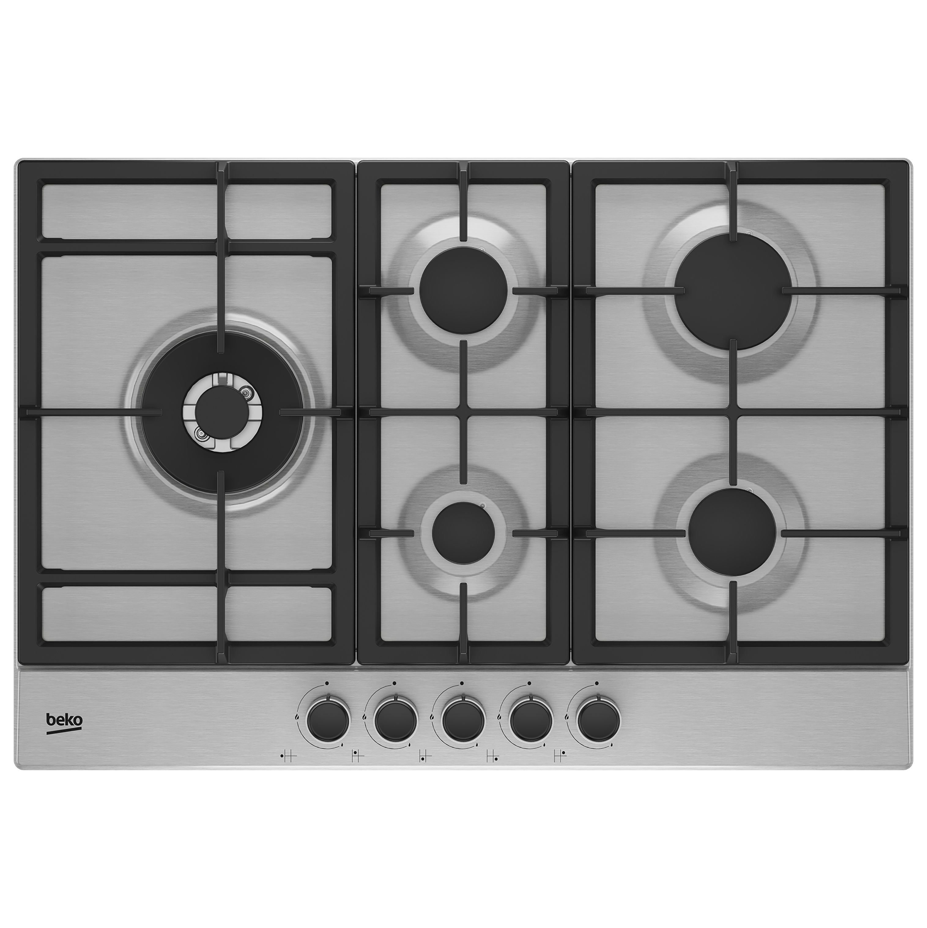 Beko HQBAW75225SX 5 Burner Stainless Steel Gas Hob, (W)750mm DIY at B&Q