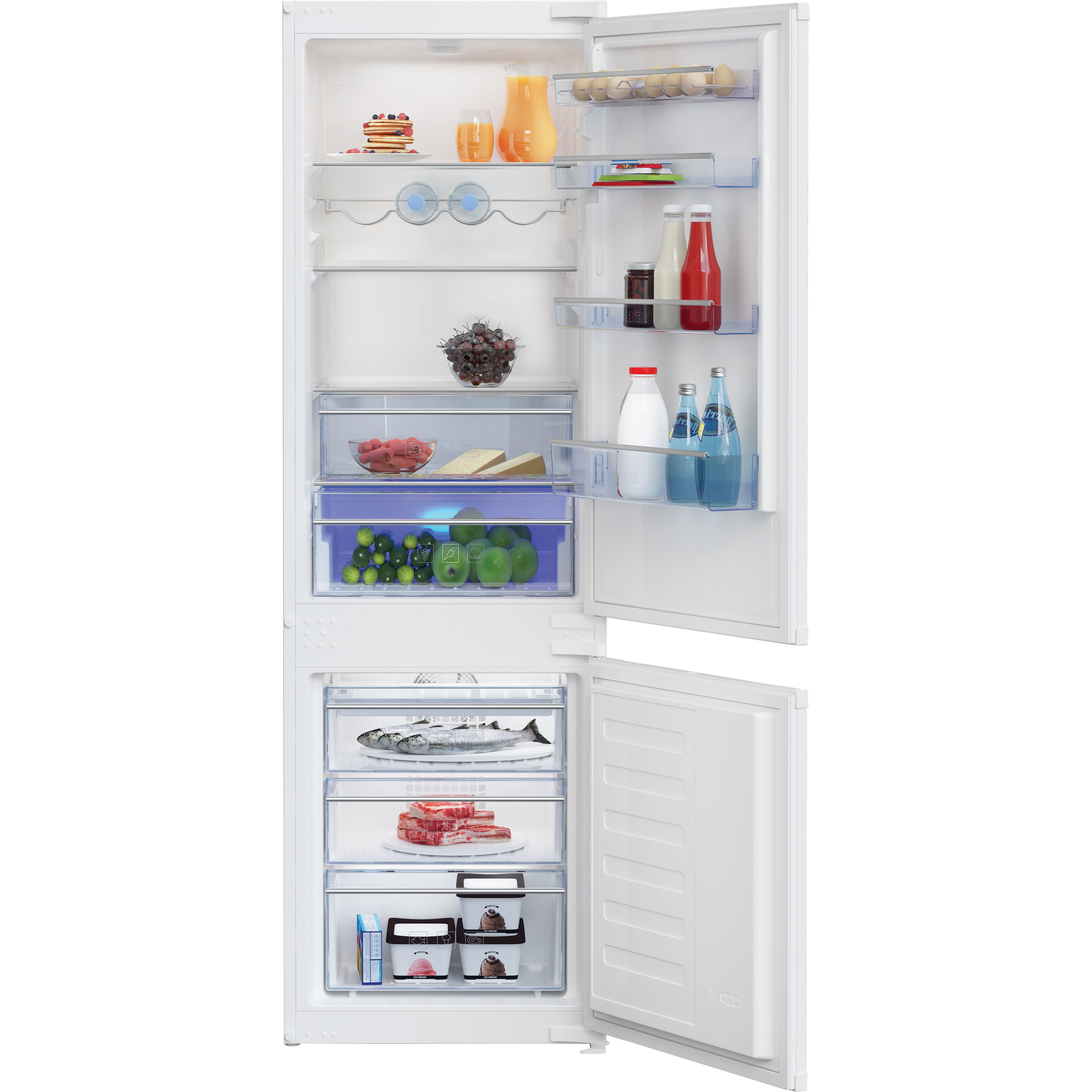 Beko ICQFDB173 Integrated Frost free Fridge freezer - White