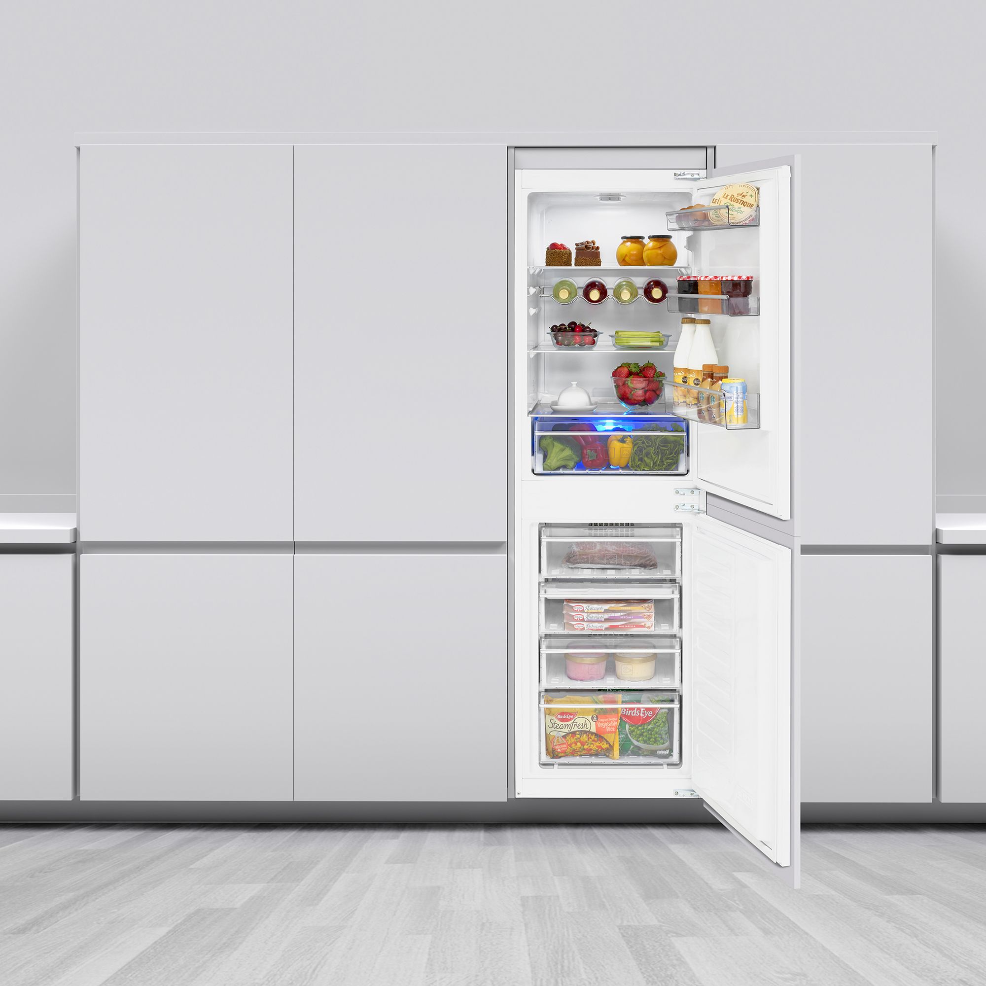 Beko ICQFDB355 50:50 Integrated Frost free Fridge freezer - White