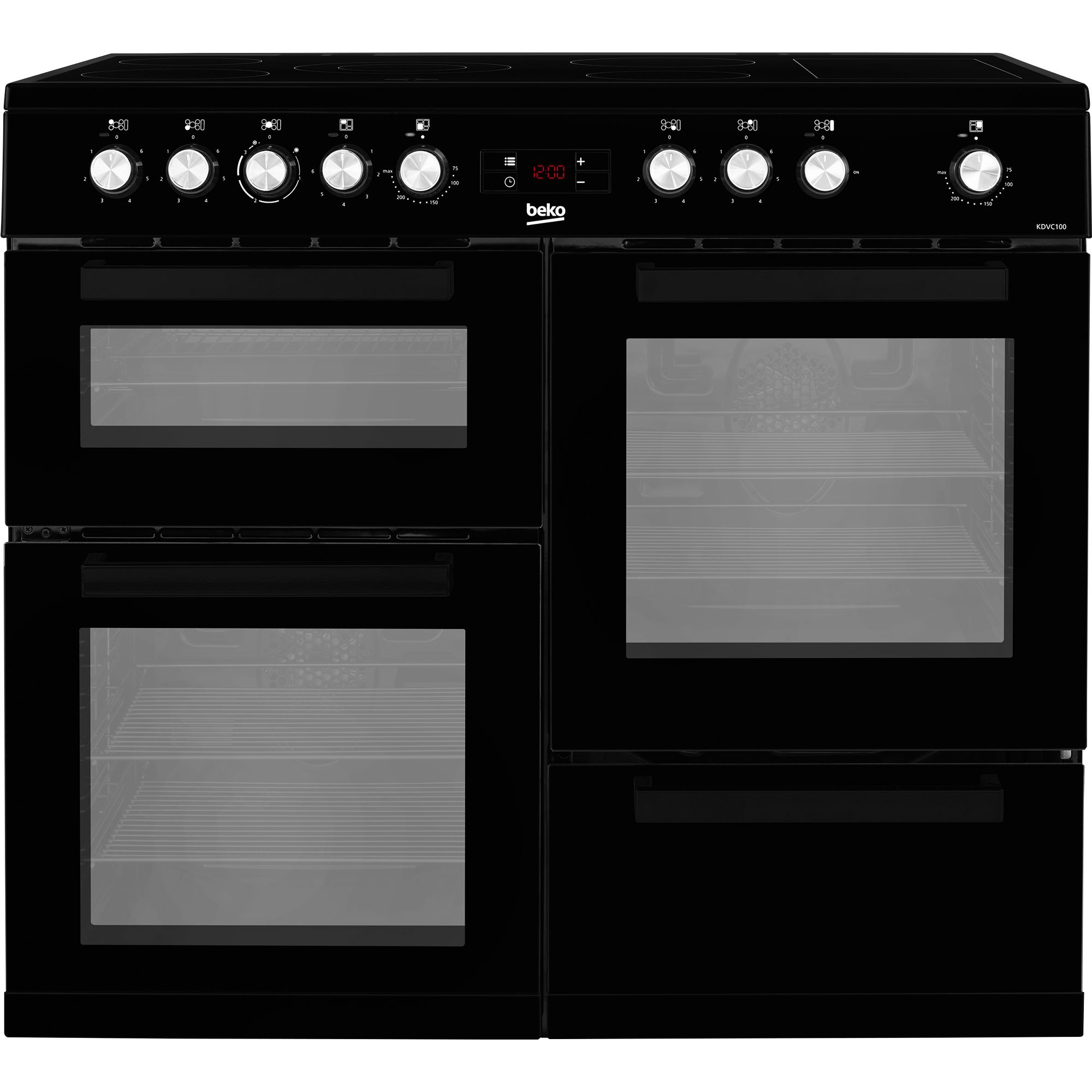 Beko KDVC100K Freestanding Electric Cooker with Ceramic Hob - Black