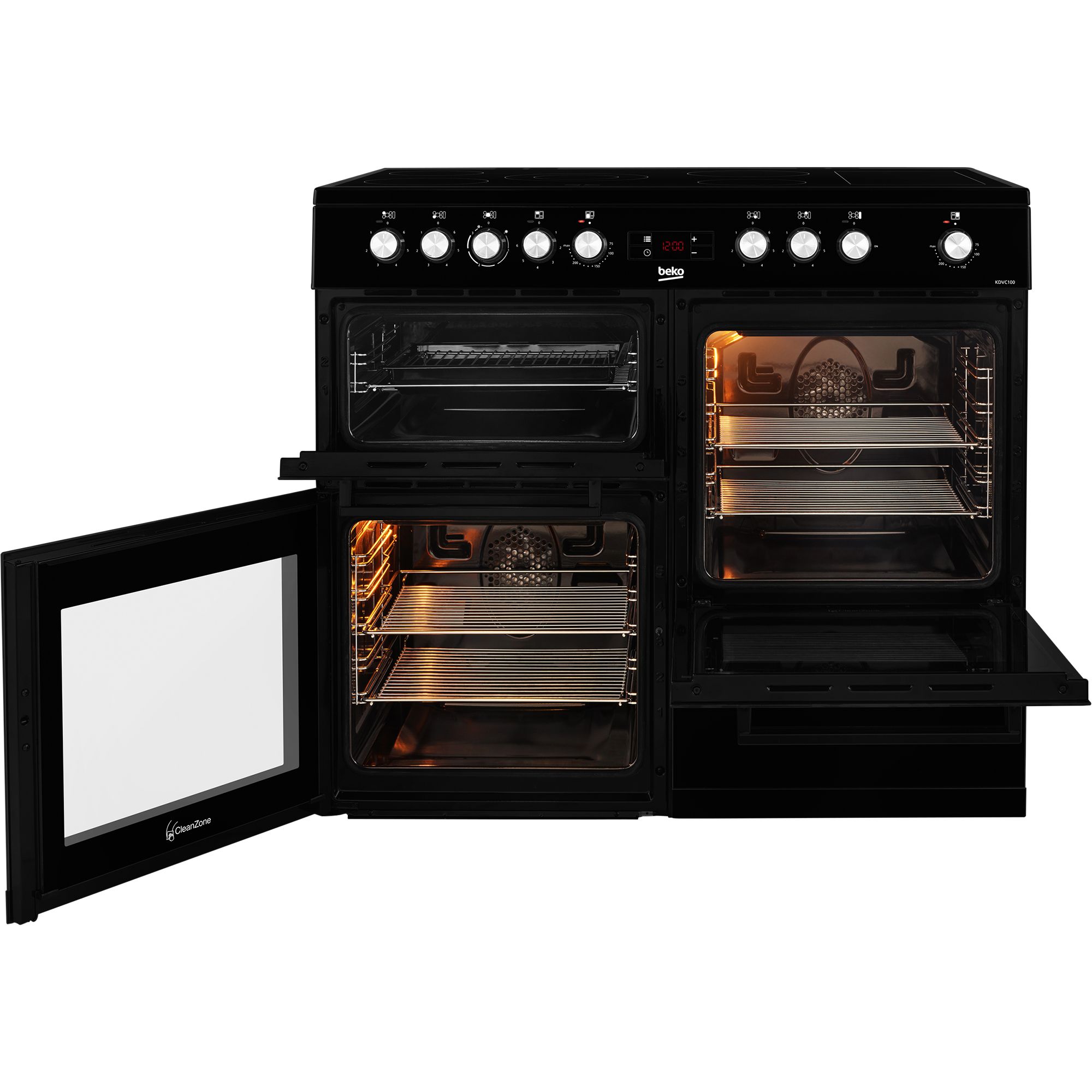 Beko KDVC100K Freestanding Electric Range cooker with Ceramic Hob