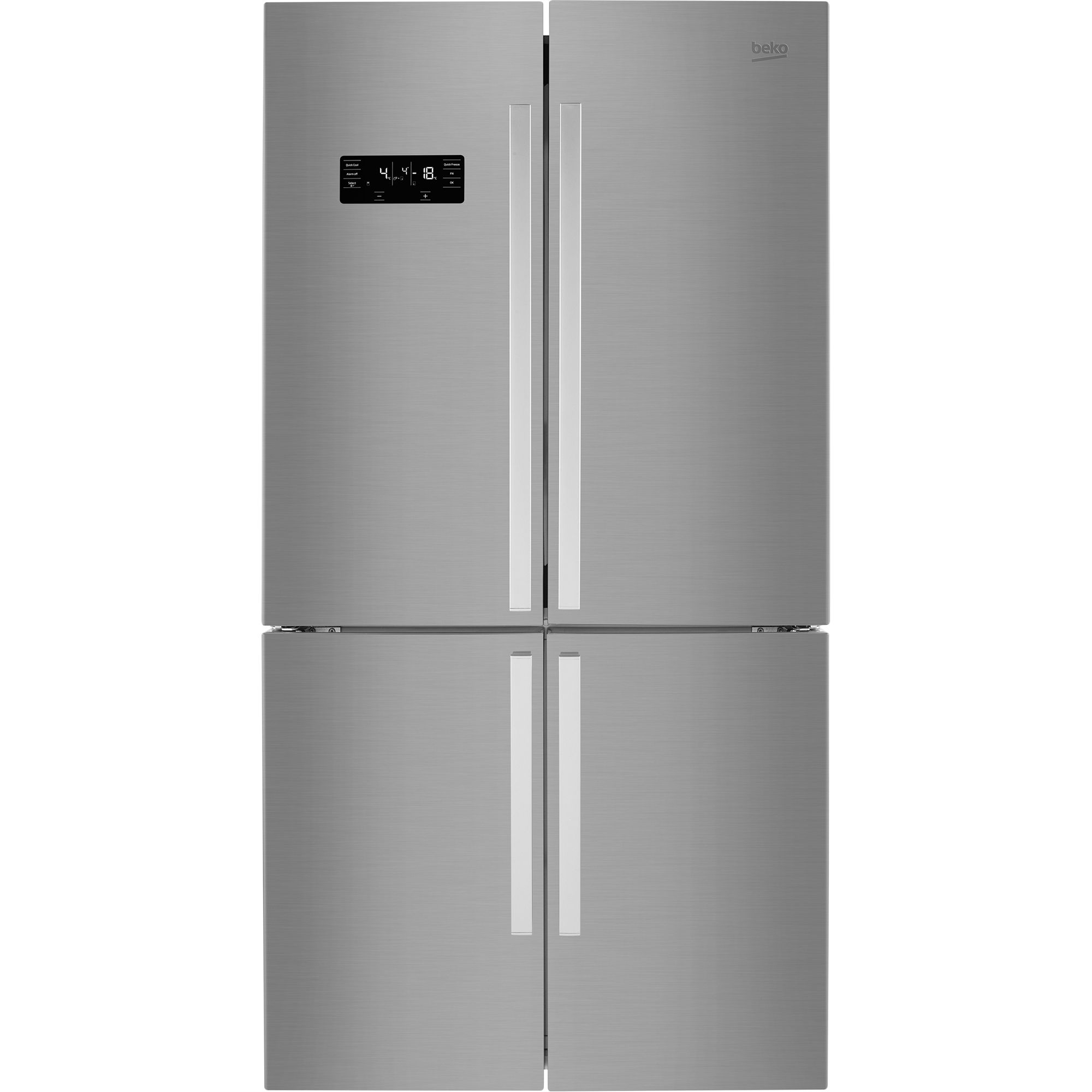 Beko MN1416224PX American style Freestanding Defrosting Fridge freezer - Silver stainless steel effect
