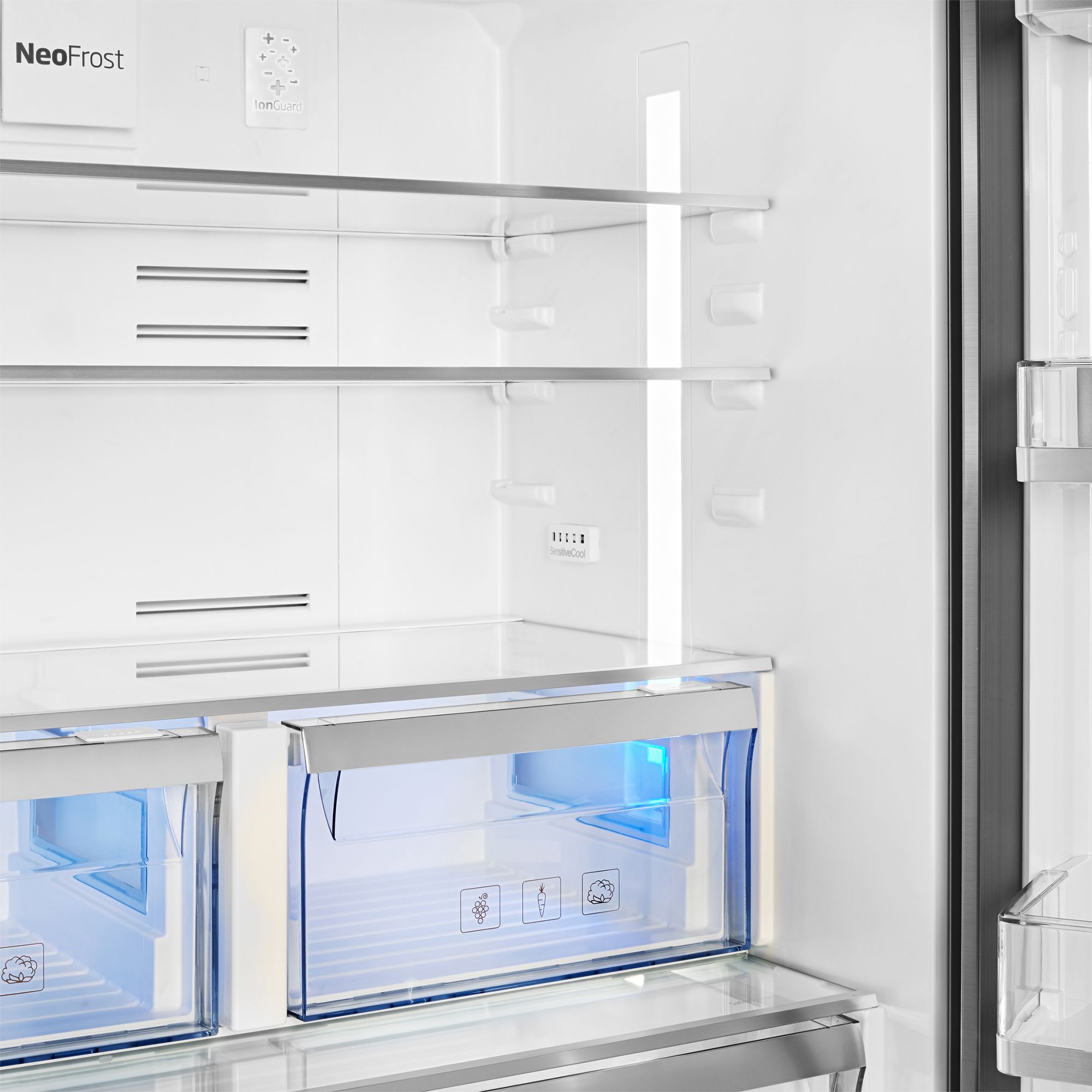 Beko MN1416224PX American style Freestanding Defrosting Fridge freezer - Silver stainless steel effect