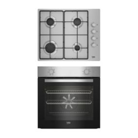 Beko QBSE223SX Built-in Multifunction Oven & gas hob pack - Stainless steel