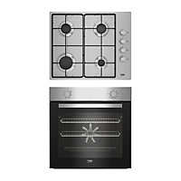 Beko QBSE223SX Stainless steel Built-in Multifunction Oven & gas hob pack