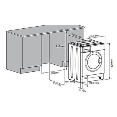 Beko QWM84 Built-in 1400rpm Washing machine - White