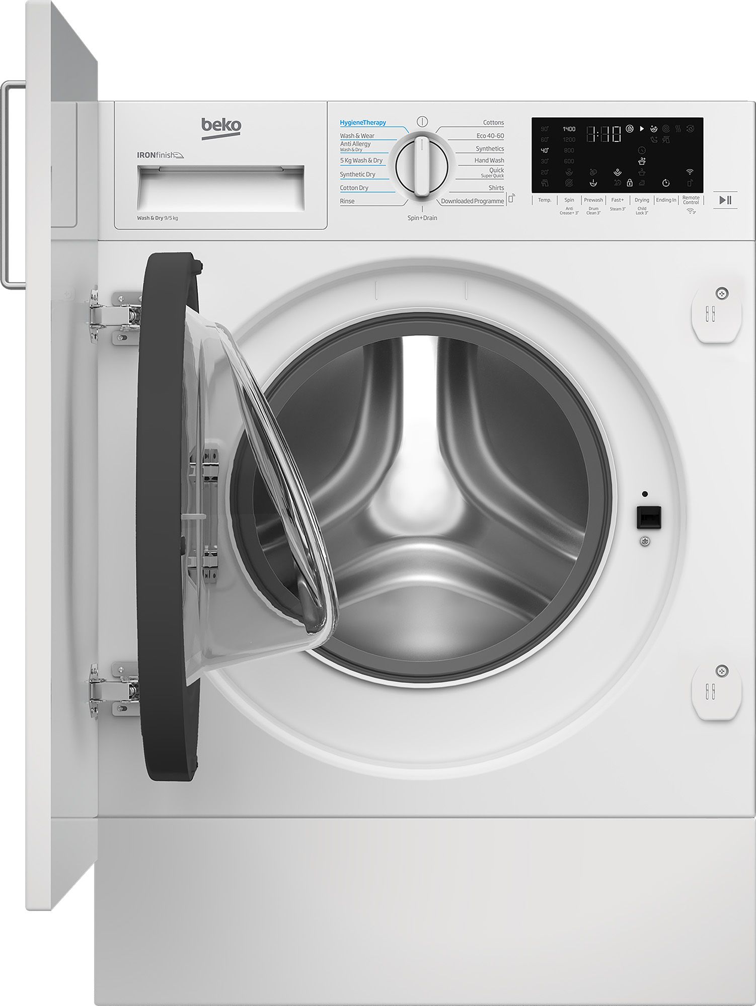 Beko WDIK954451F 9kg/5kg Built-in Condenser Washer dryer - White