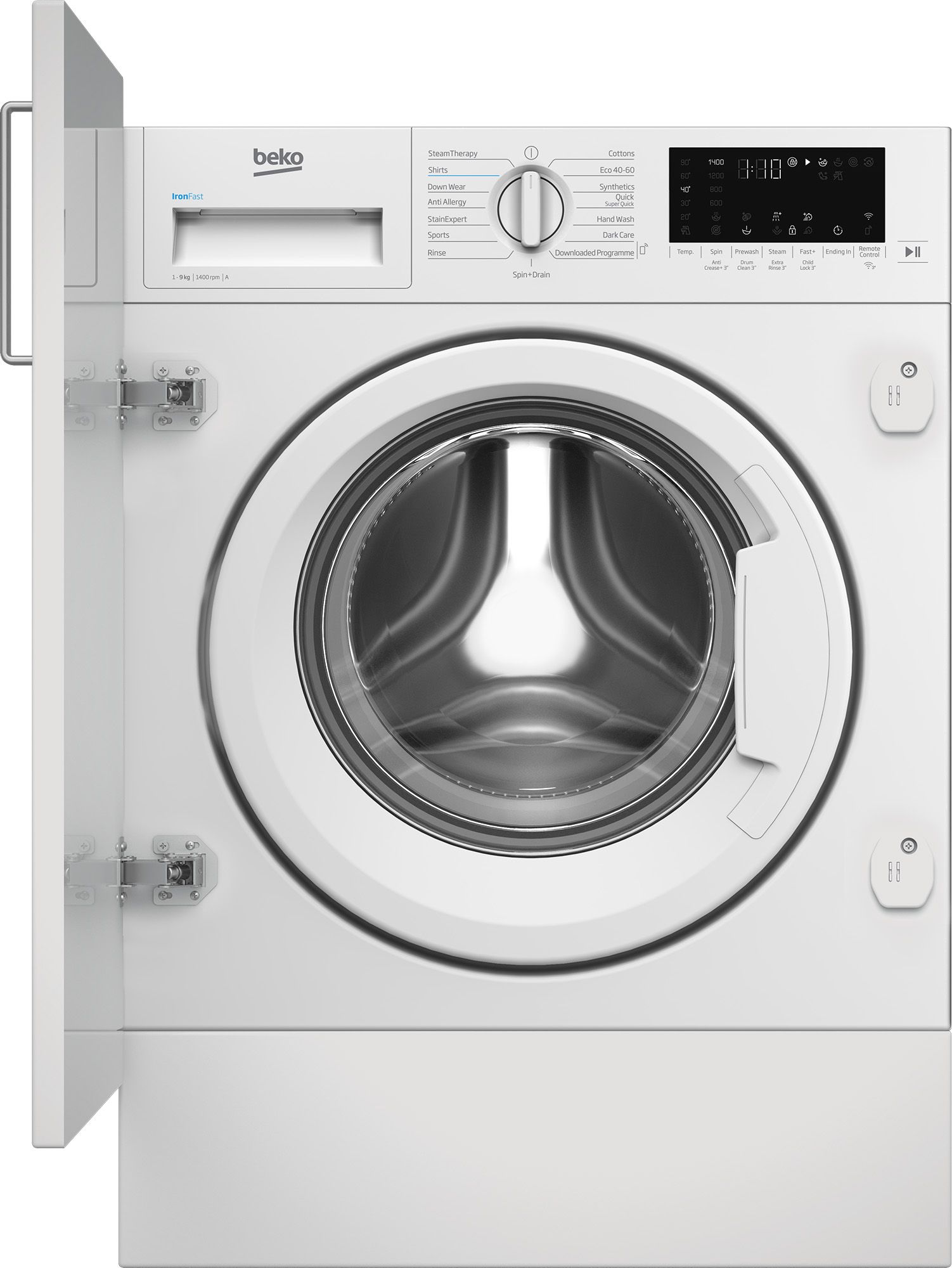 Beko WTIK94121F 9kg Built-in 1400rpm Washing machine - White