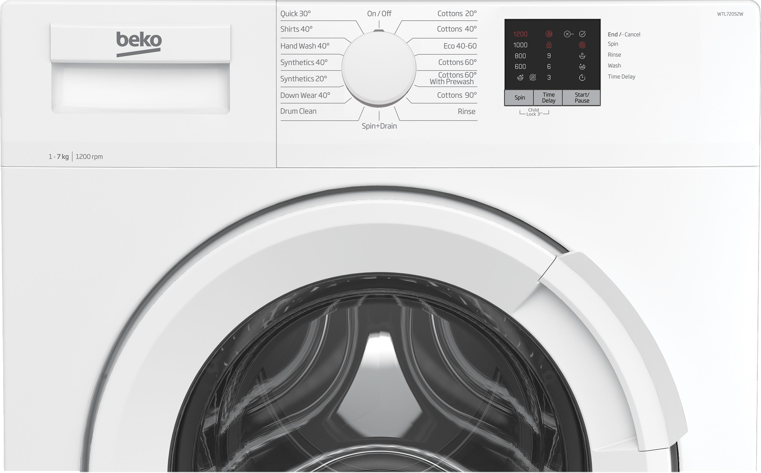 Beko WTL72052W 7kg Freestanding 1200rpm Washing machine - White