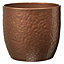 Bela Brushed Brown Copper effect Ceramic Plant pot (Dia)16cm