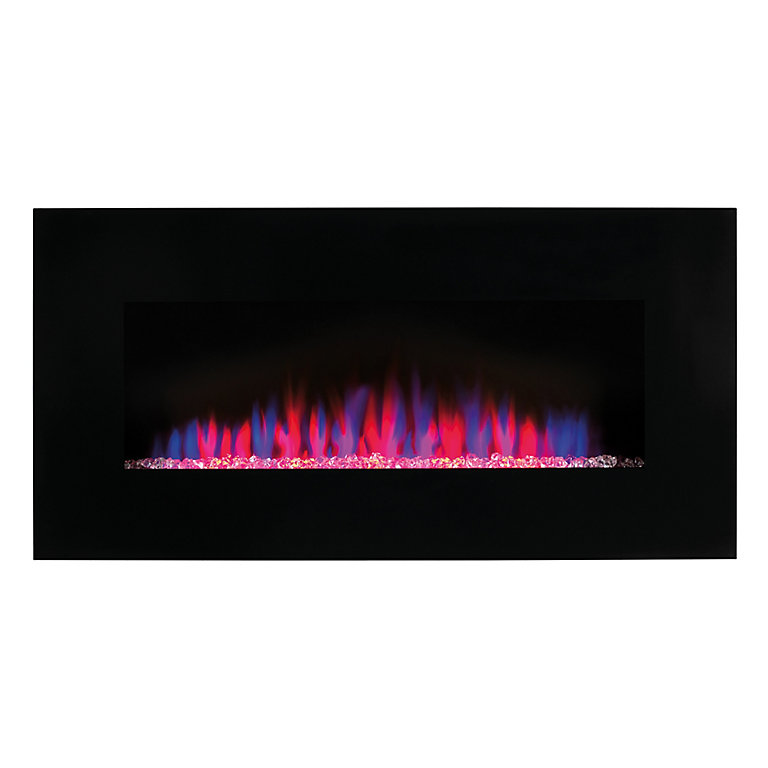 Beldray EH1162 Porto LED Electric Colour Changing Wall Fire with Floor Stand Black 1500 W 