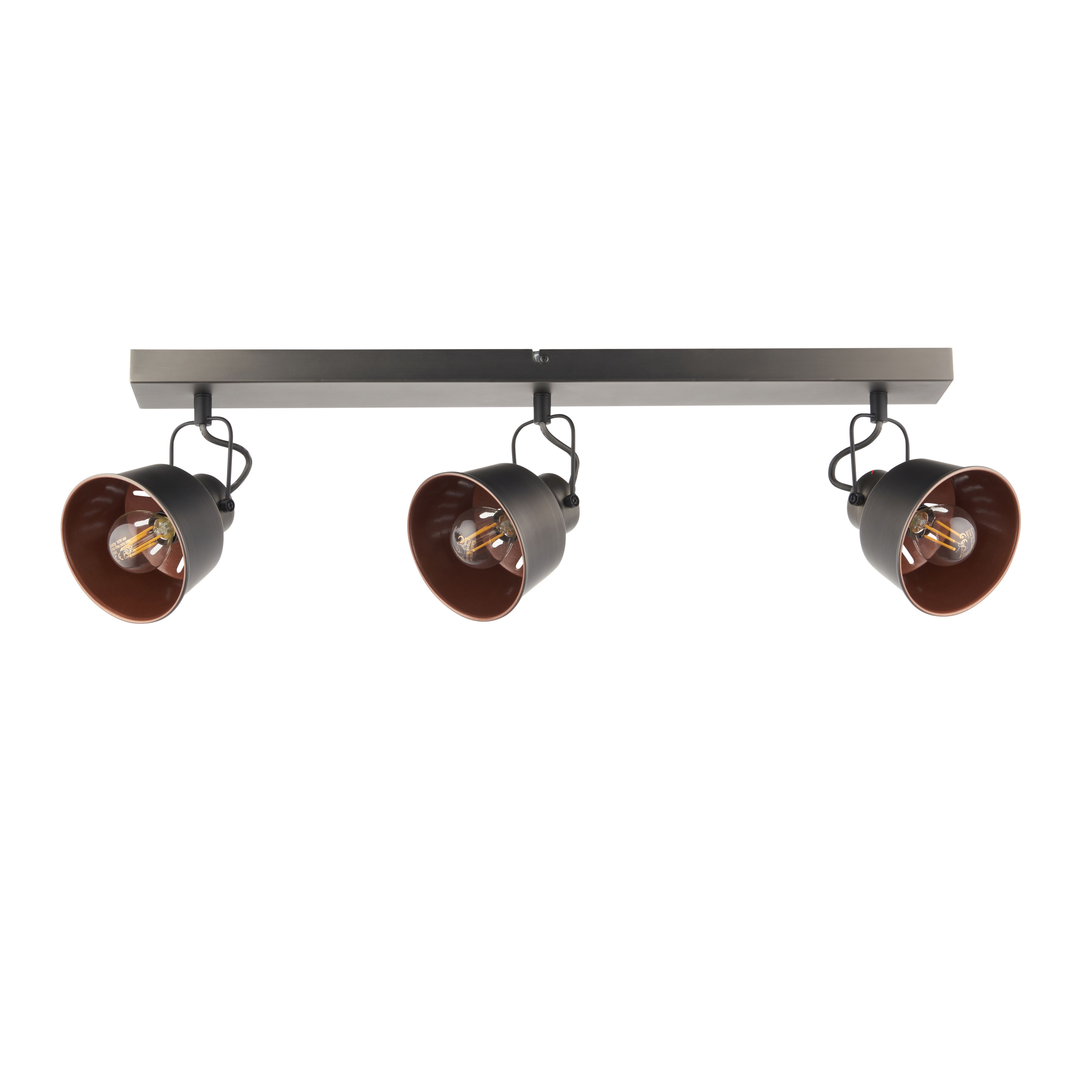 Bellecombe bar Matt Copper effect 3 Light Spotlight bar