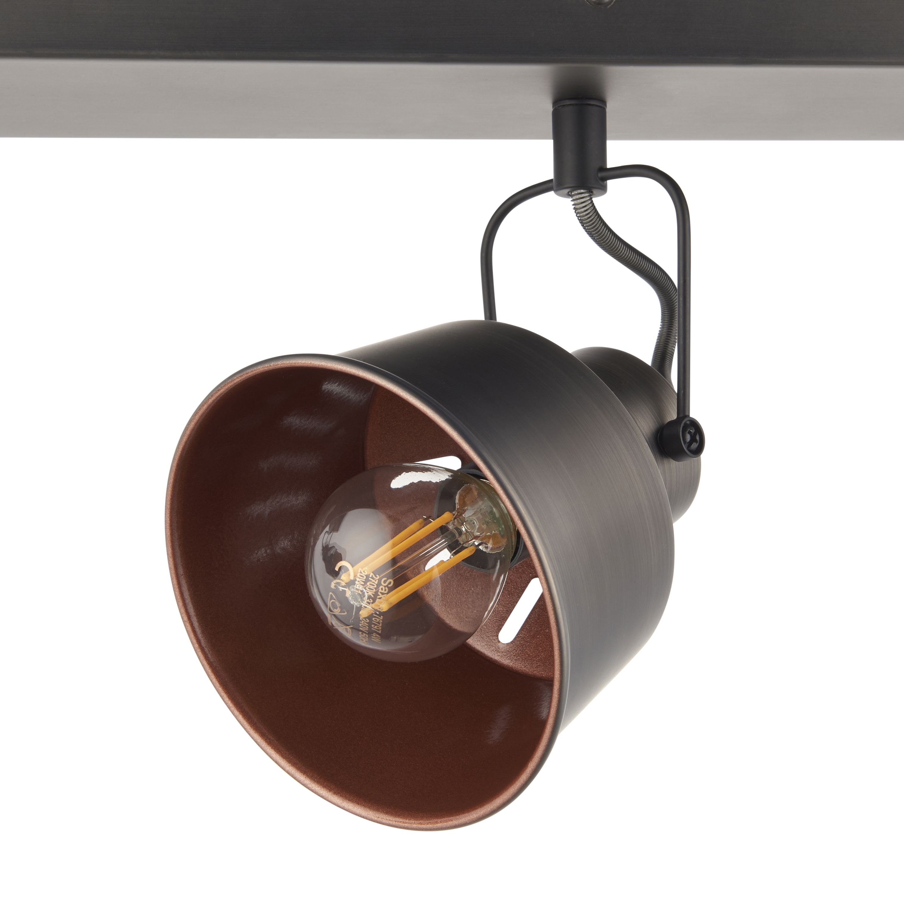 Bellecombe bar Matt Copper effect 3 Light Spotlight bar