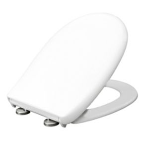 Bemis Push n'Clean White Sta-tite top fix Standard Soft close Toilet seat