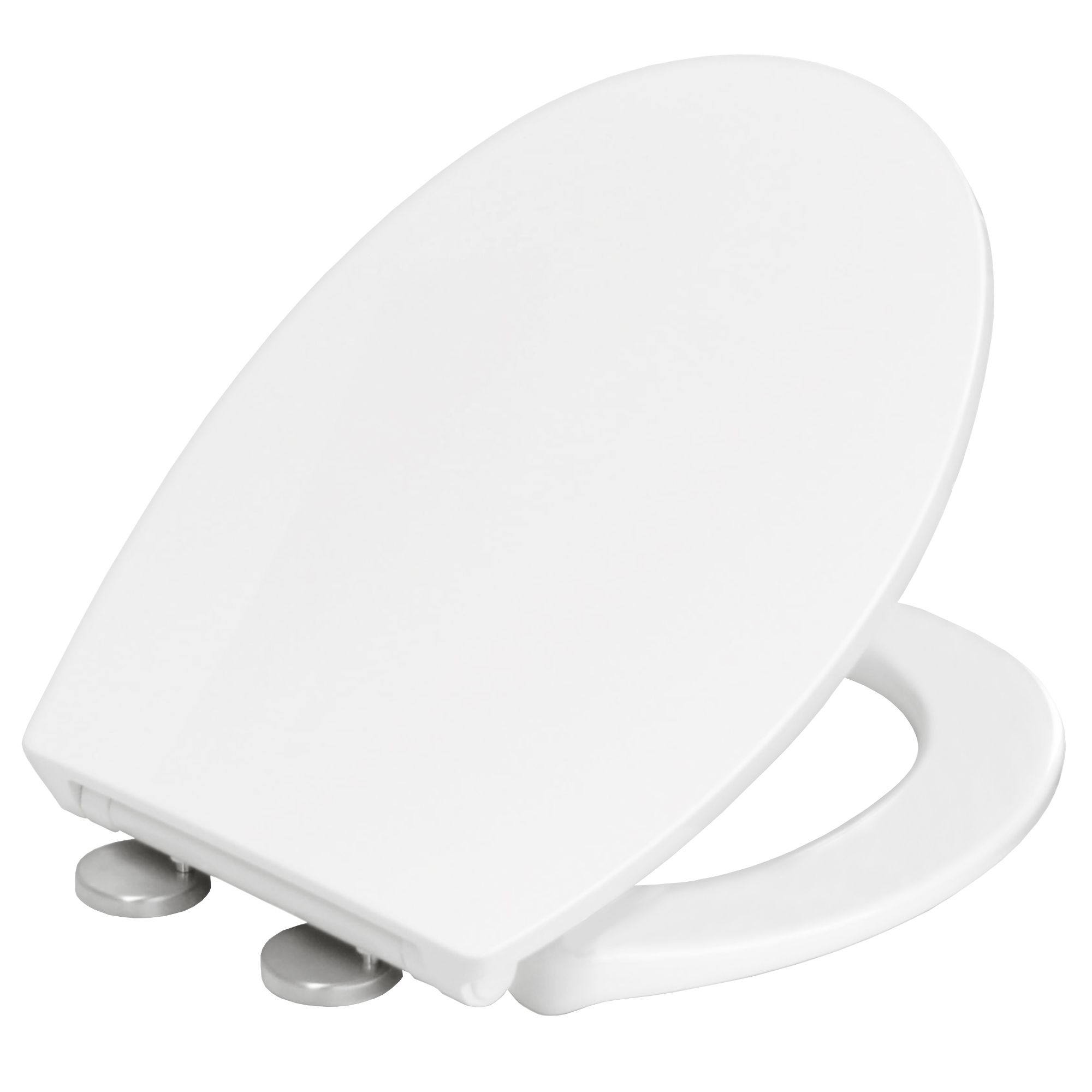 Bemis Treviso White Statite top fix Soft close Toilet seat DIY at B&Q