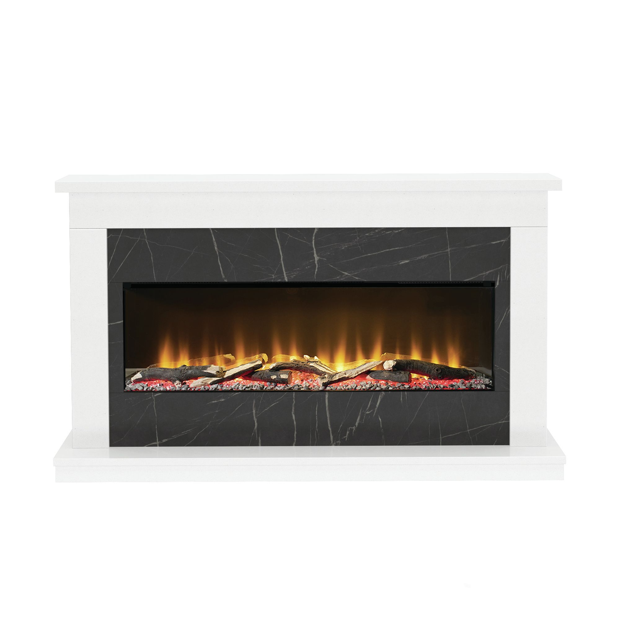 BeModern Broadfield White & storm Outset Electric Fire suite | DIY at B&Q