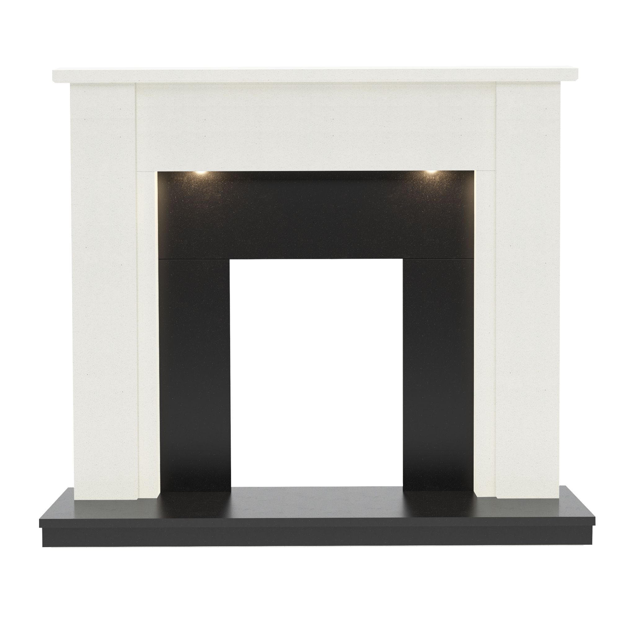 BeModern Elysian Gloss white & black Micro marble Fire surround