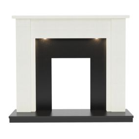 BeModern Elysian Gloss white & black Micro marble Fire surround