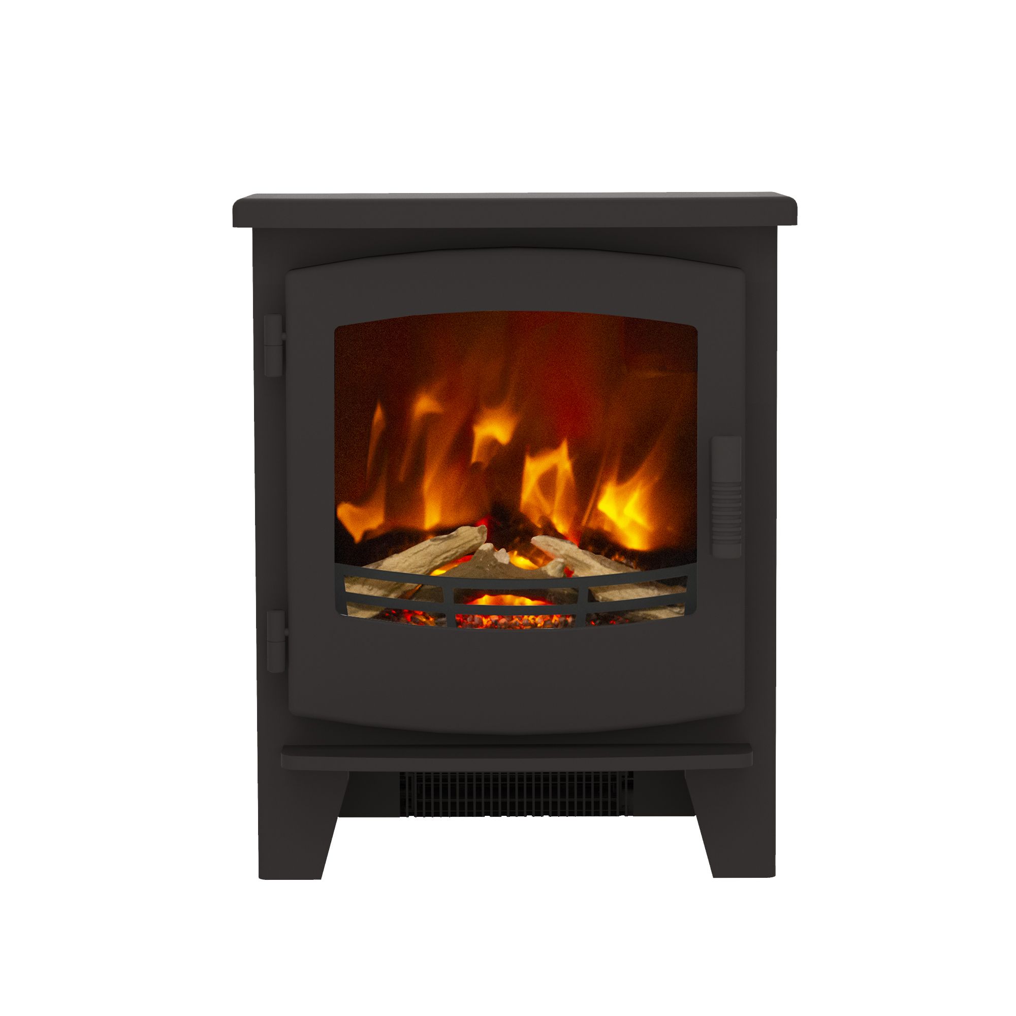 BeModern Oakwood 2W Matt Black Cast iron effect Electric Stove (H)599mm (W)486mm