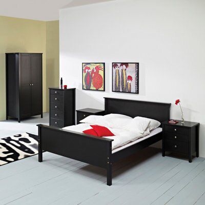 Bergen Coffee MDF 3 Drawer Bedside chest (H)610mm (W)530mm (D)410mm