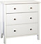 Bergen White MDF 3 Drawer Chest of drawers (H)834mm (W)804mm (D)410mm