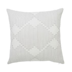 Beryl Geometric Grey & white Cushion (L)45cm x (W)45cm