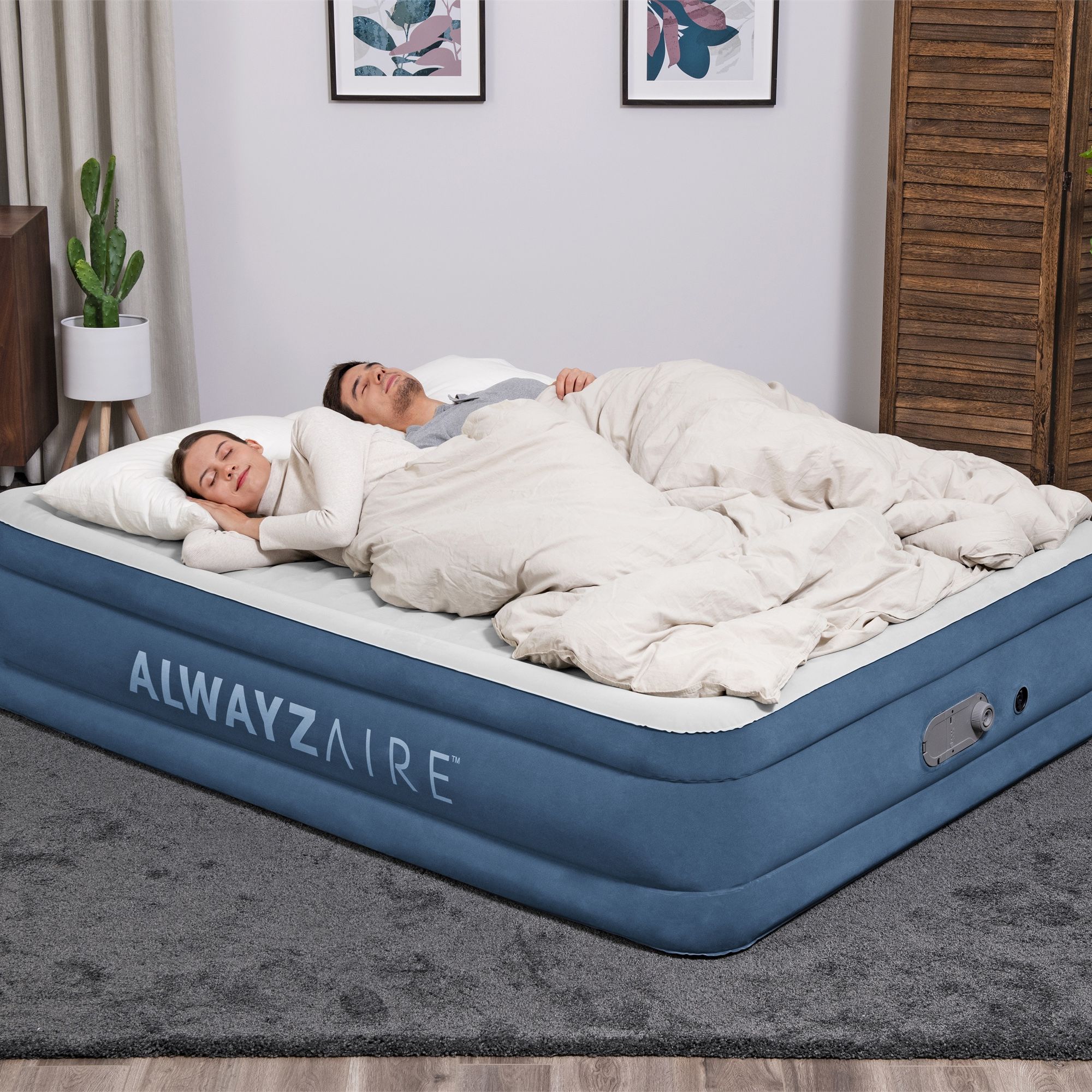 Bestway alwayzaire double outlet high airbed queen 240v