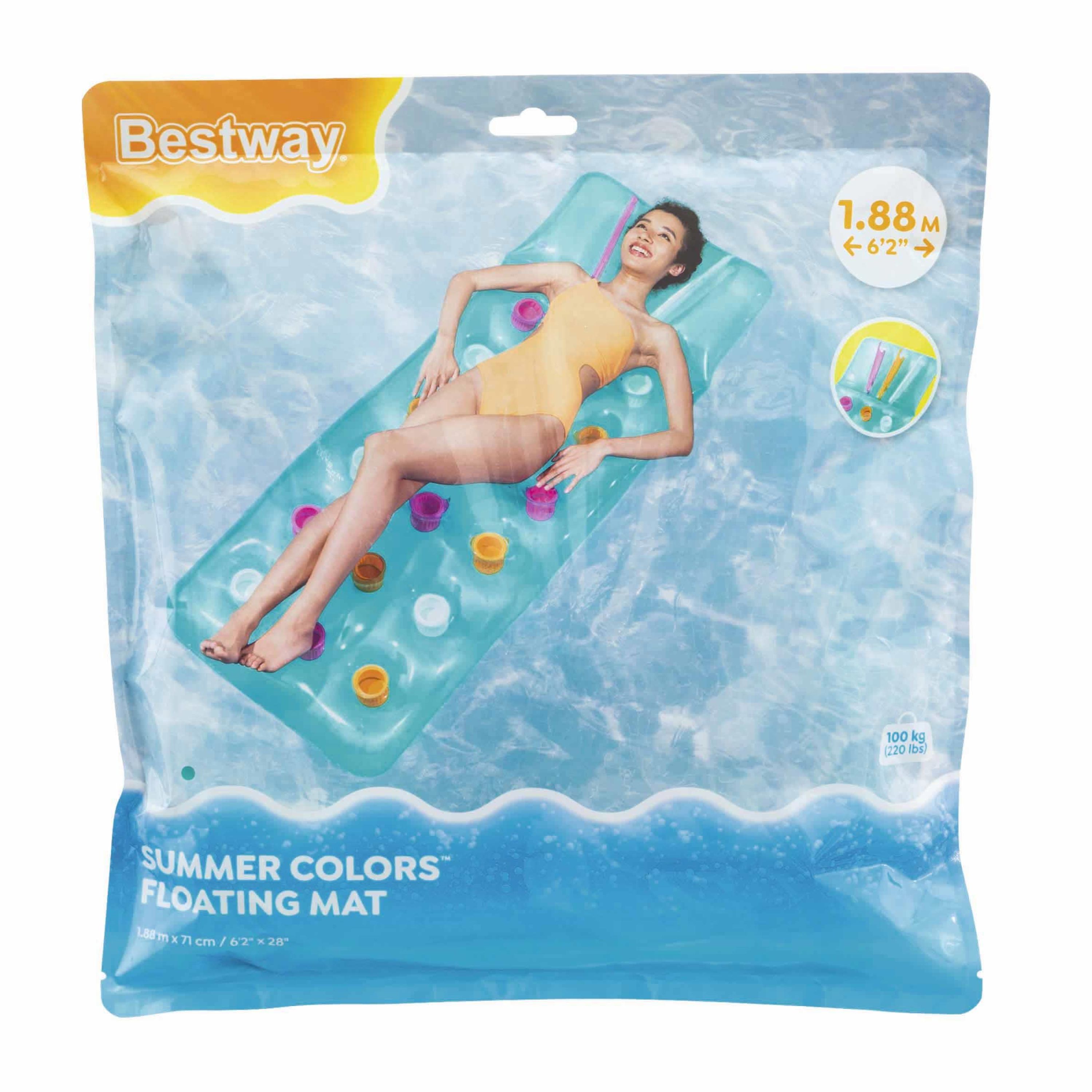 Bestway Assorted Rectangular Summer Colours Inflatable float