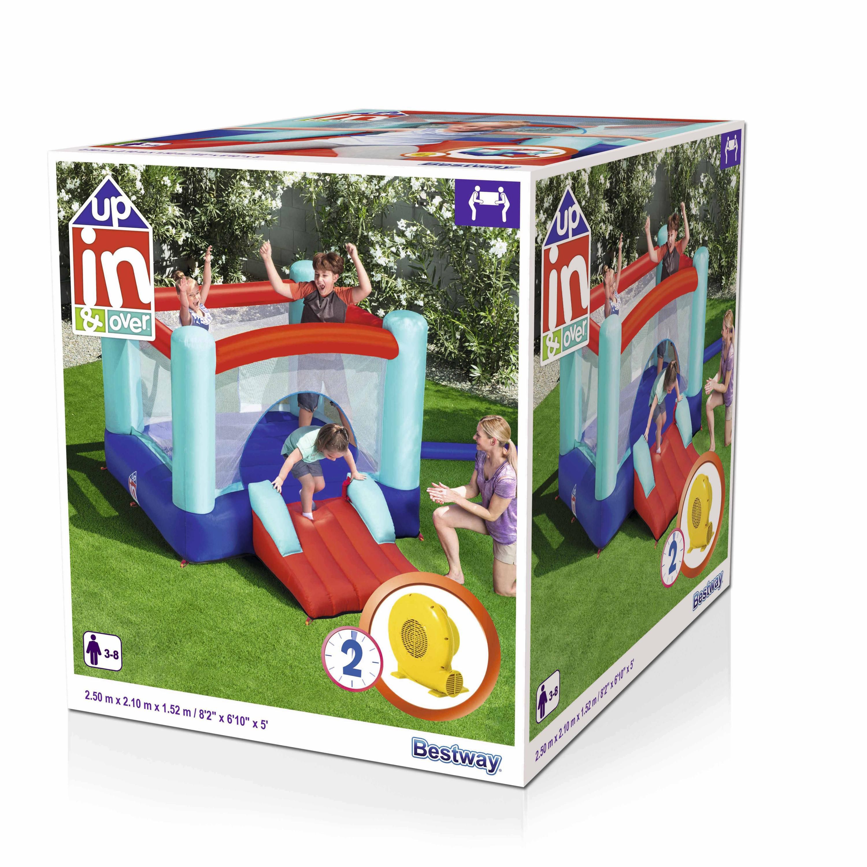 Bestway Blue & red Inflatable bouncy castle with small slide entrance/exit Rectangular Bounce & slide