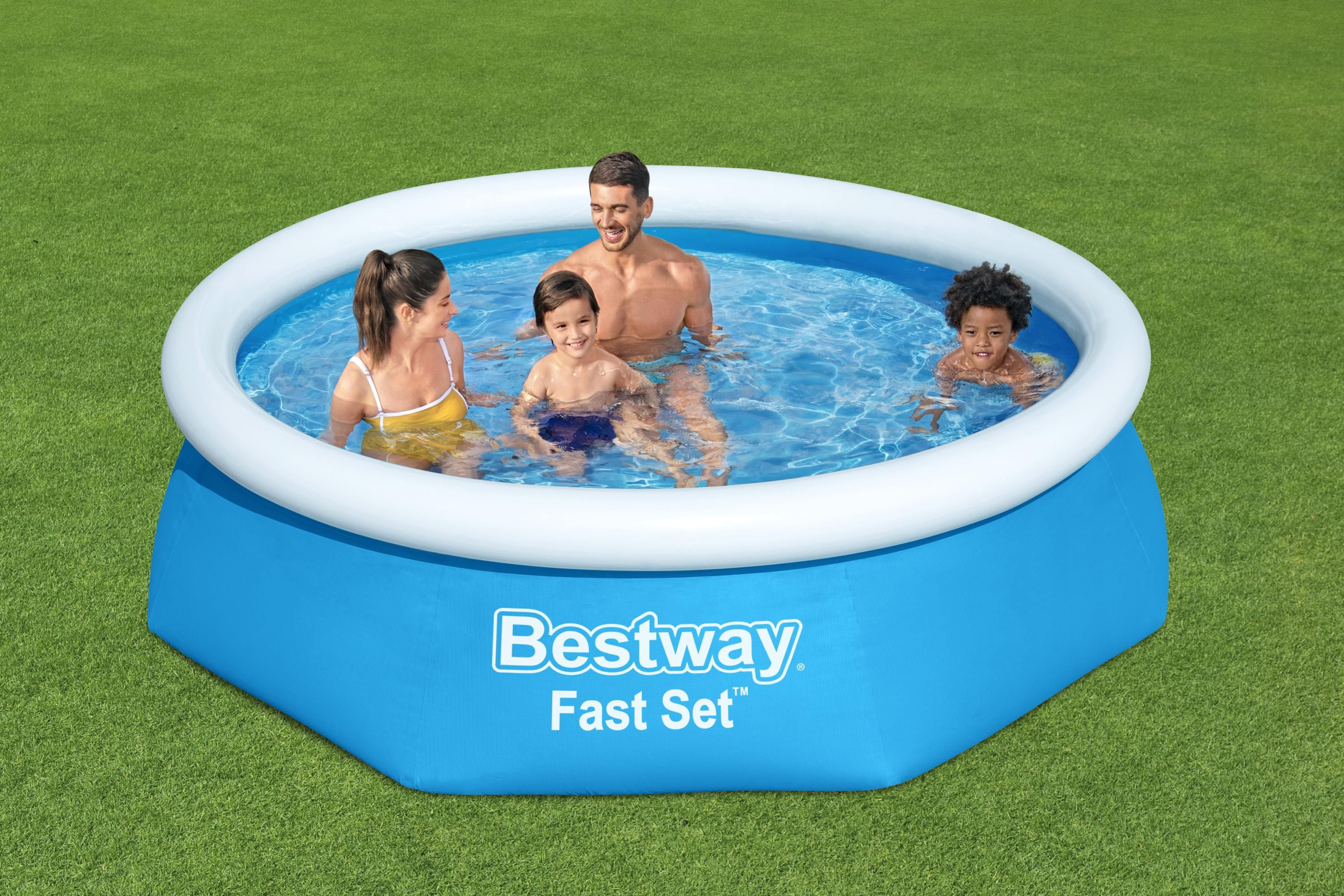 Bestway Fast set PVC Inflatable pool (W) 2.44m x (L) 2.44m