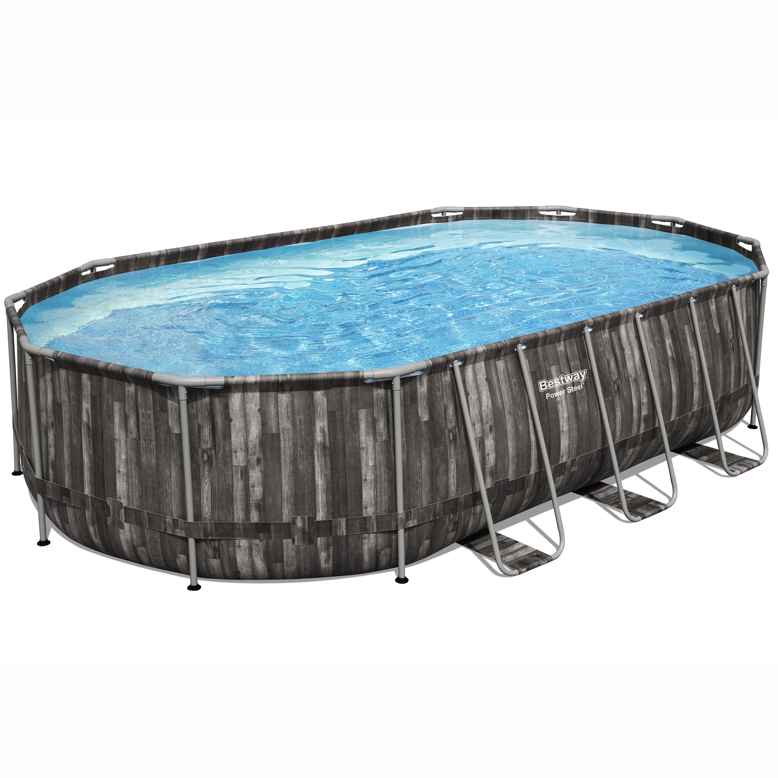 Bestway Power Steel® Wood Effect Polyvinyl chloride (PVC) & steel Pool ...