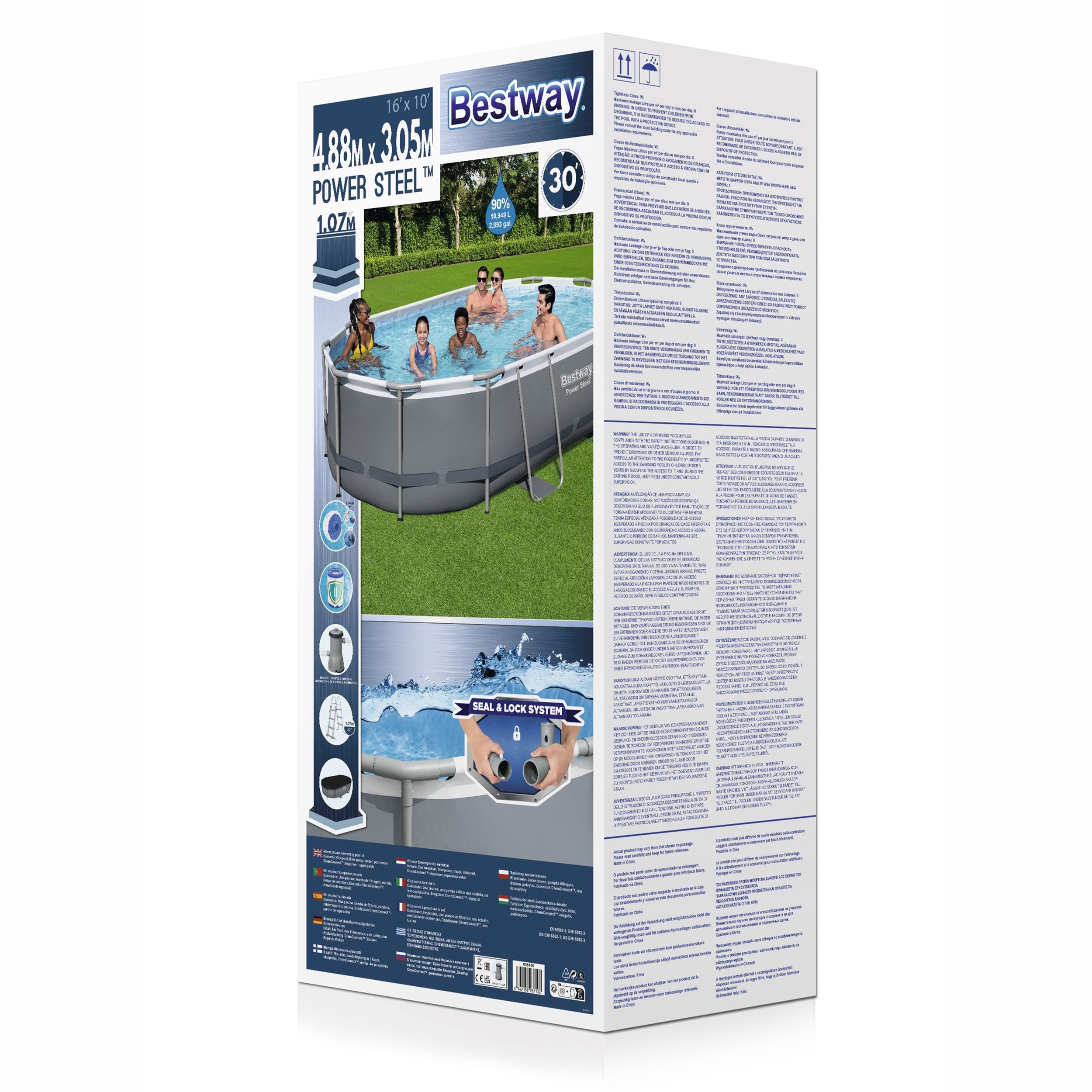 Bestway Swimming pool with pump (L) 4.88m x (H) 107cm