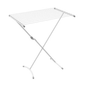 BetterDri Laundry Foldable 1 Tier White silver effect Laundry Airer, 8m