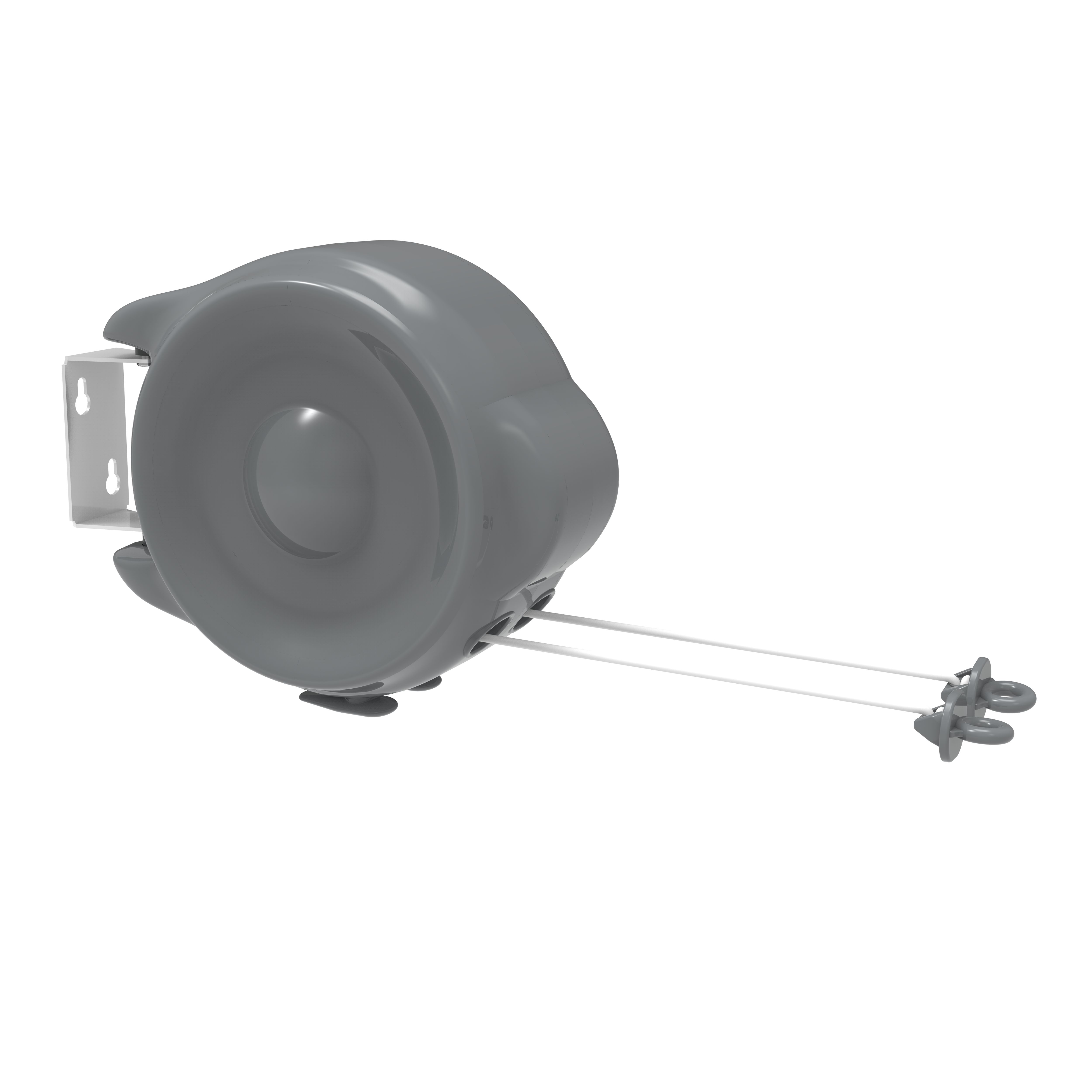 Grey 30m Retractable Clothes Reel Double Washing Line Wall