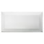 Bevelled edge White Gloss Ceramic Wall tile, Pack of 50, (L)200mm (W)100mm