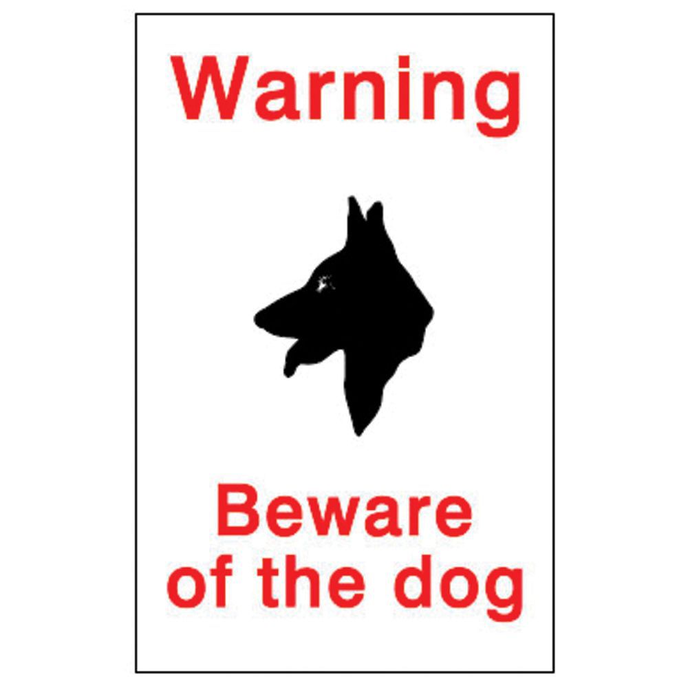 Beware of the dog Self-adhesive labels, (H)150mm (W)100mm | DIY at B&Q
