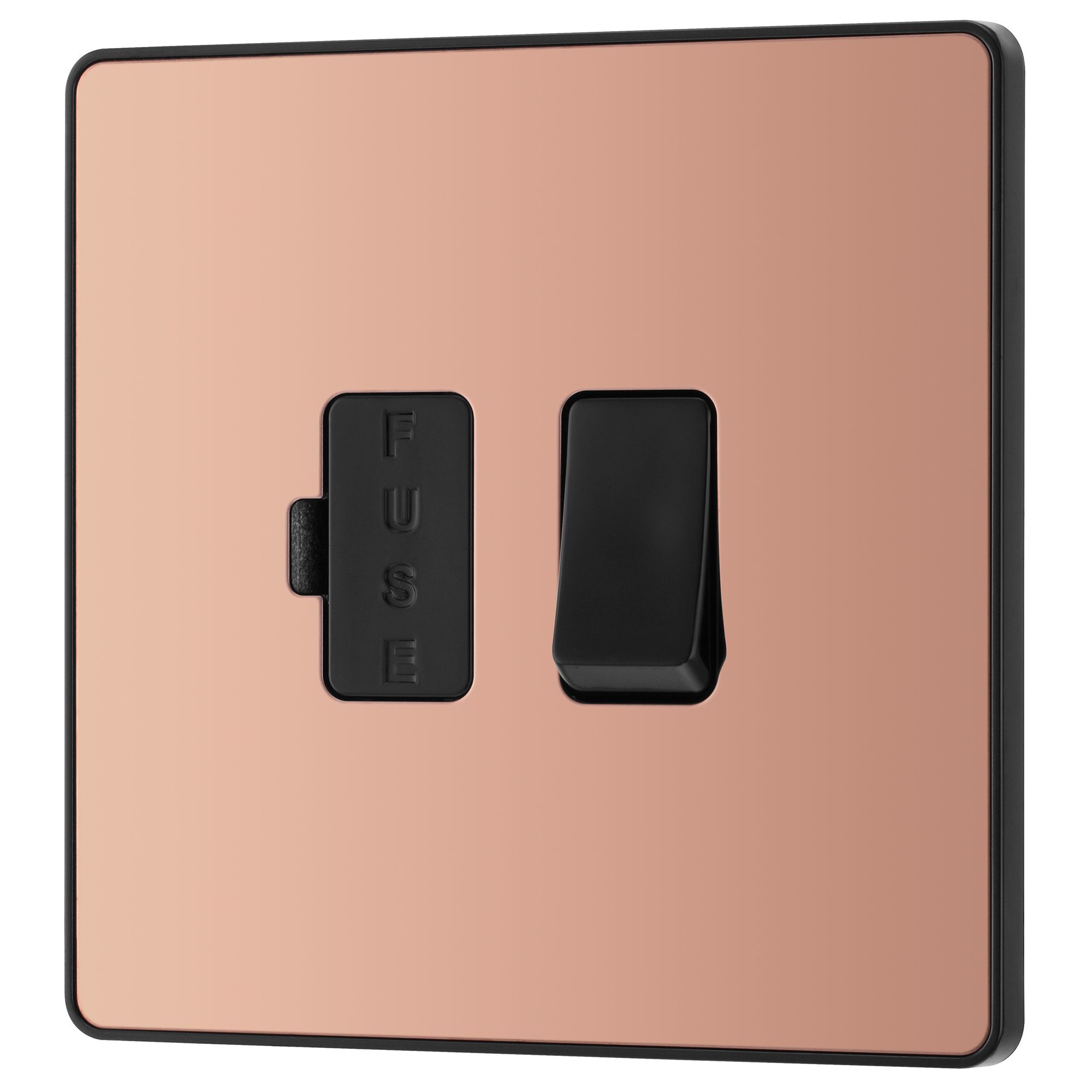 BG 13A 1 gang 2 way Raised slim profile Switched Fused connection unit Copper effect - 3
